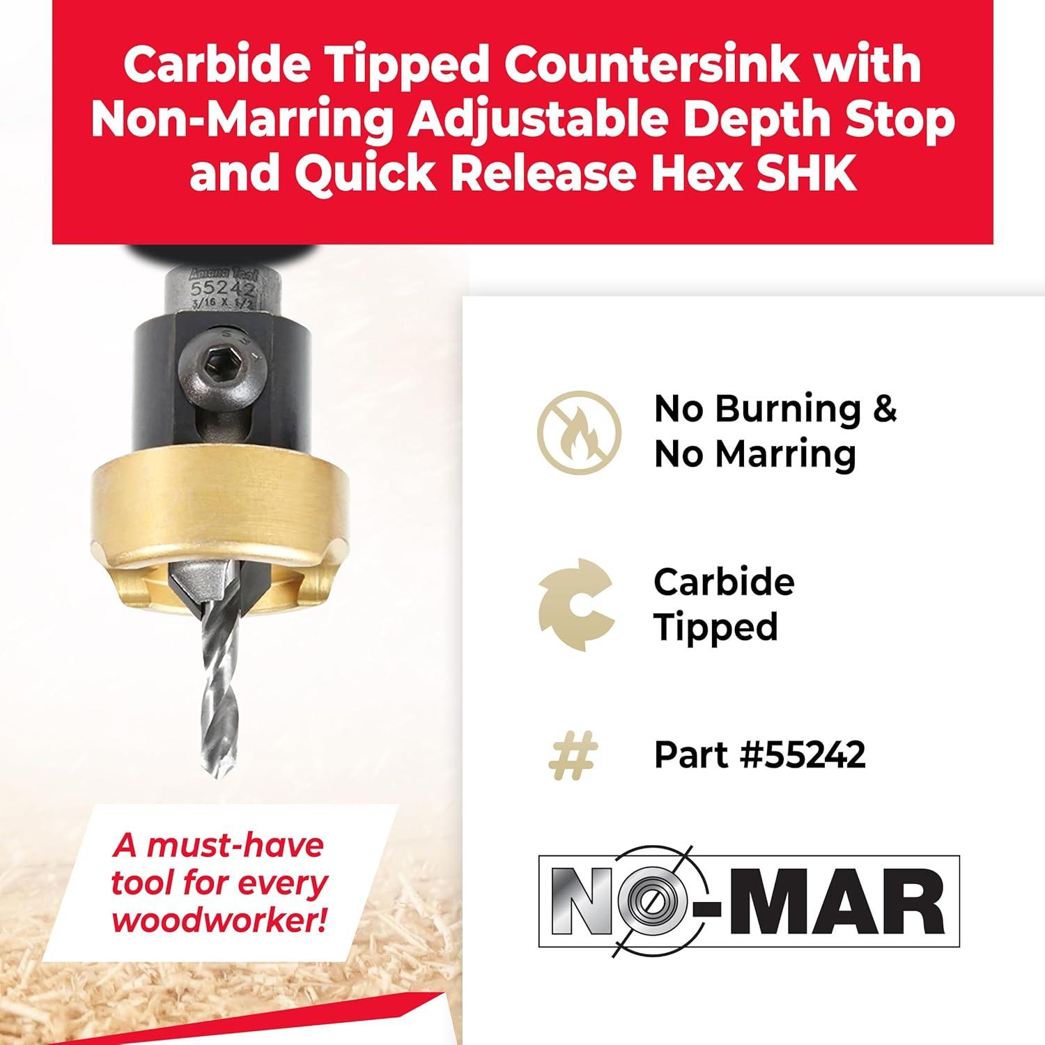 Broca de Avellanado Amana Tool 82° 1/2" x 3/16" HSS