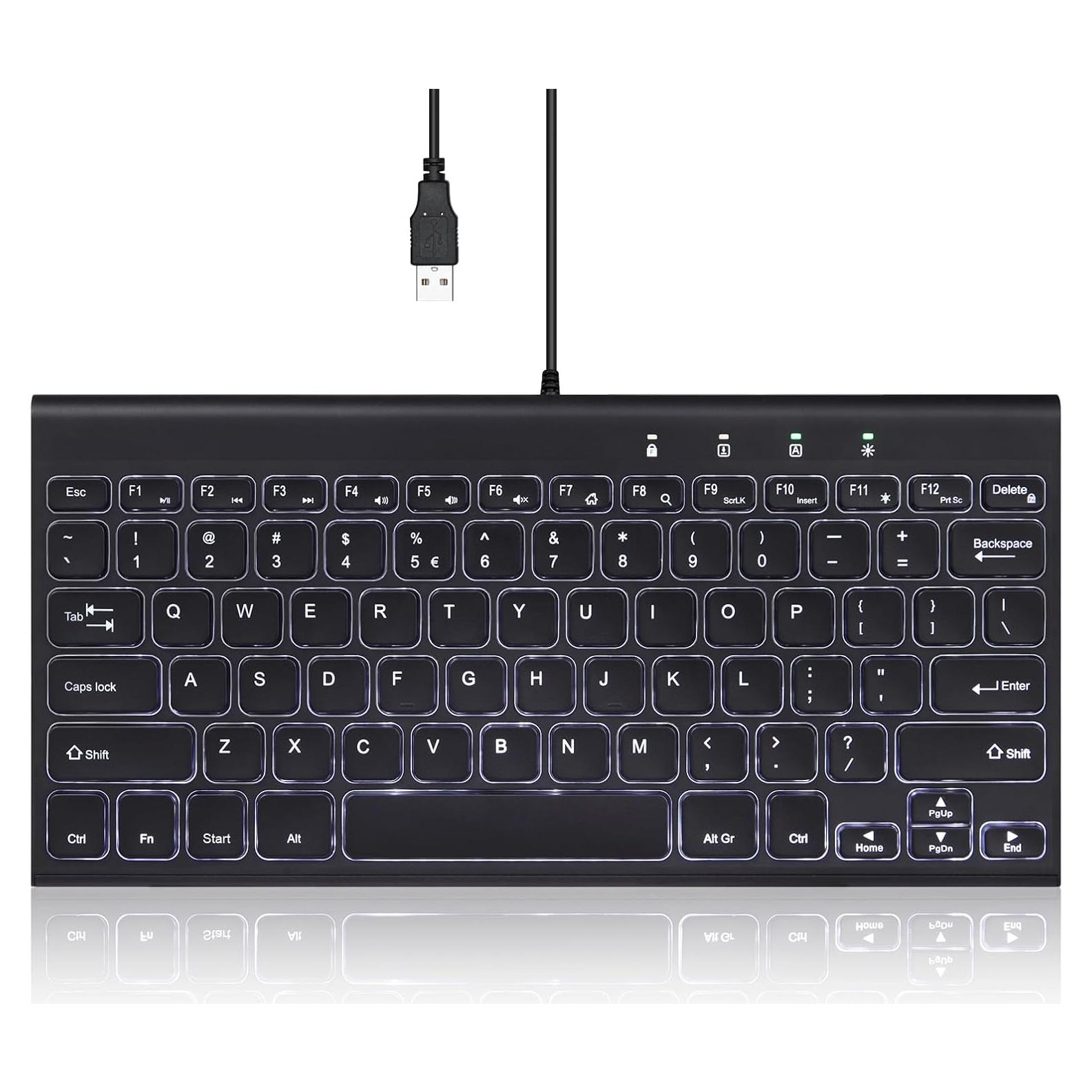 Teclado Mini Perixx PERIBOARD-429 Retroiluminado USB