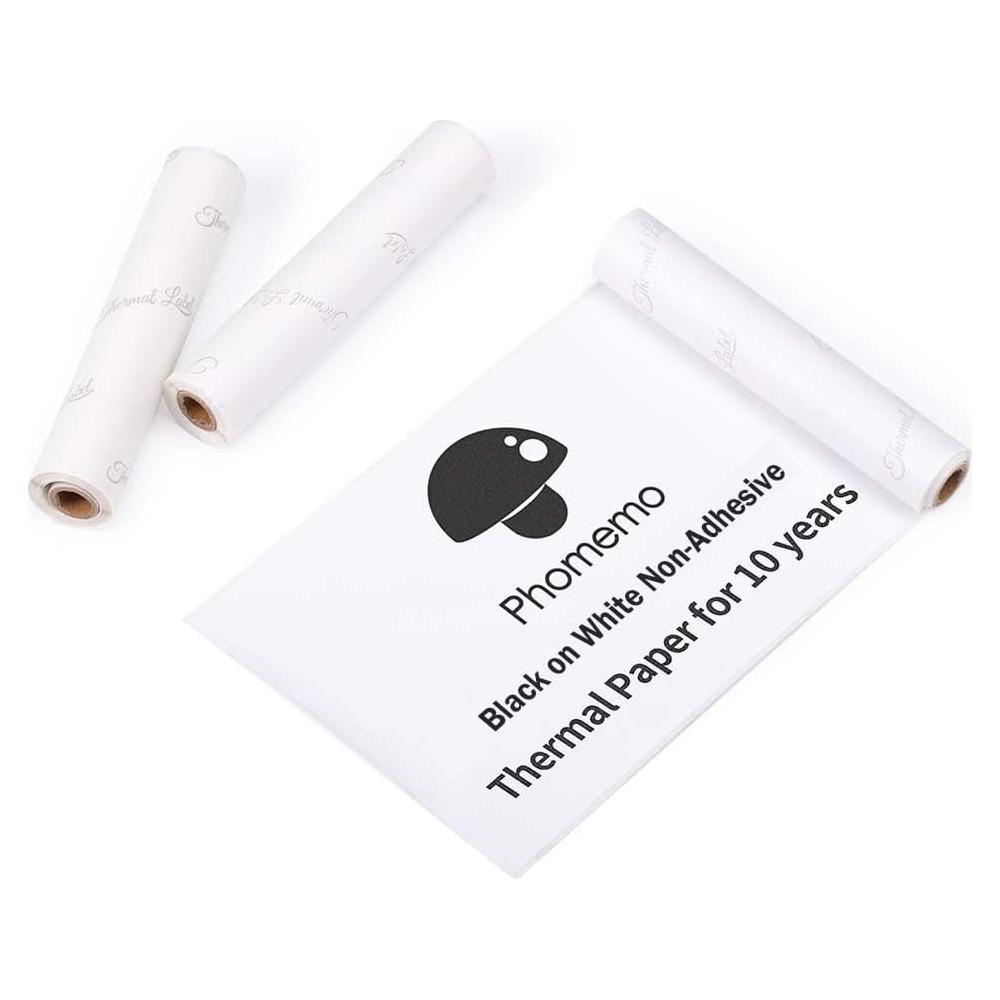Papel Térmico No Adhesivo Phomemo 110mm 3 Rollos Blanco