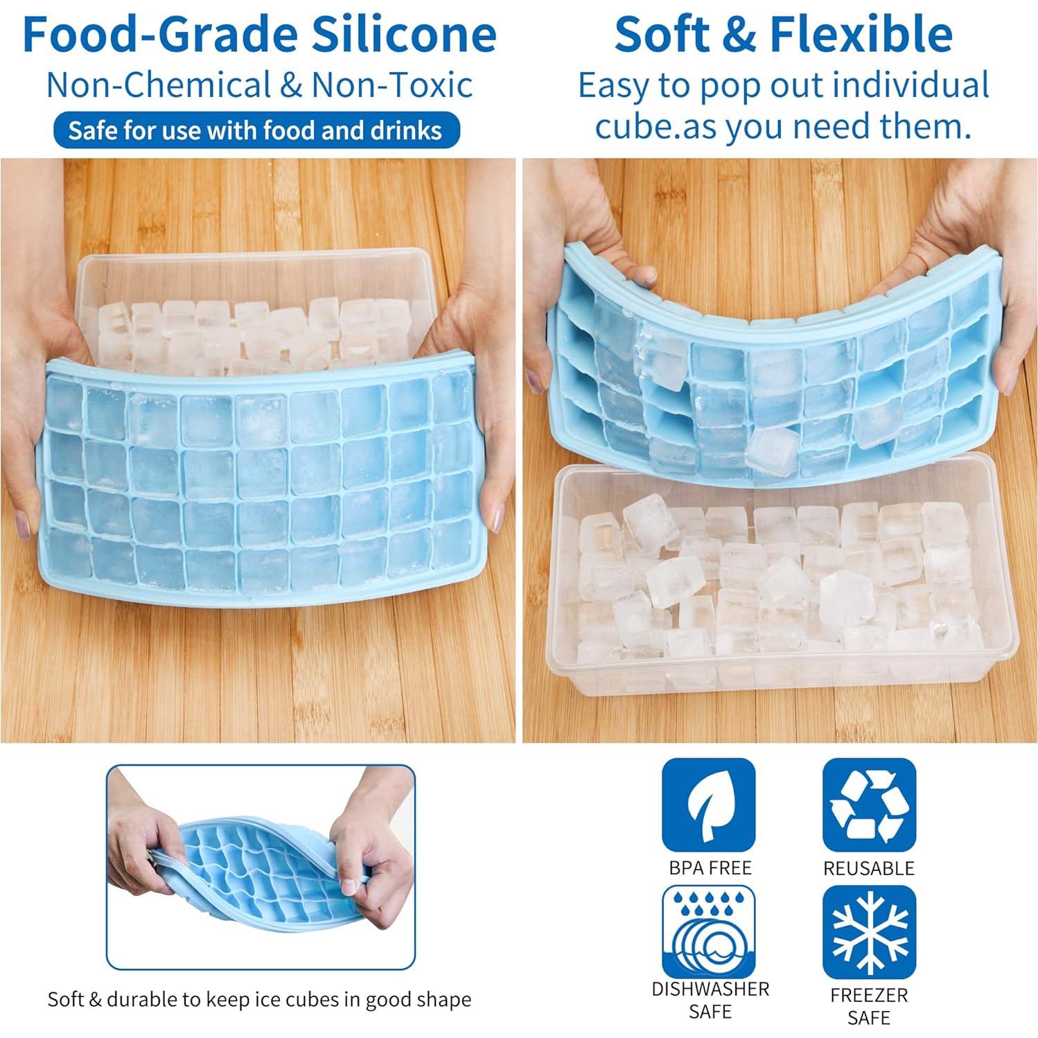 Bandeja de Hielo de Silicona CZWL&HG con Tapa y Cubo 36 Piezas