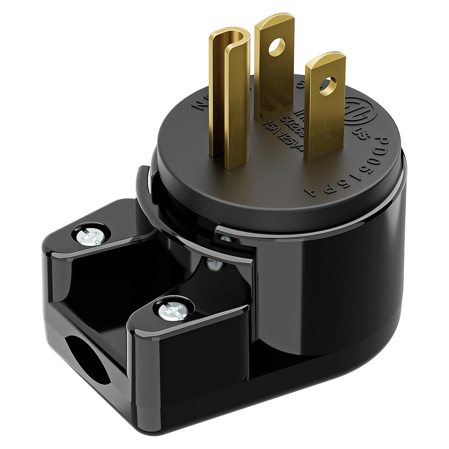 Enchufe en Ángulo Recto Nema 5-15P PluGrand 15A 125V Negro