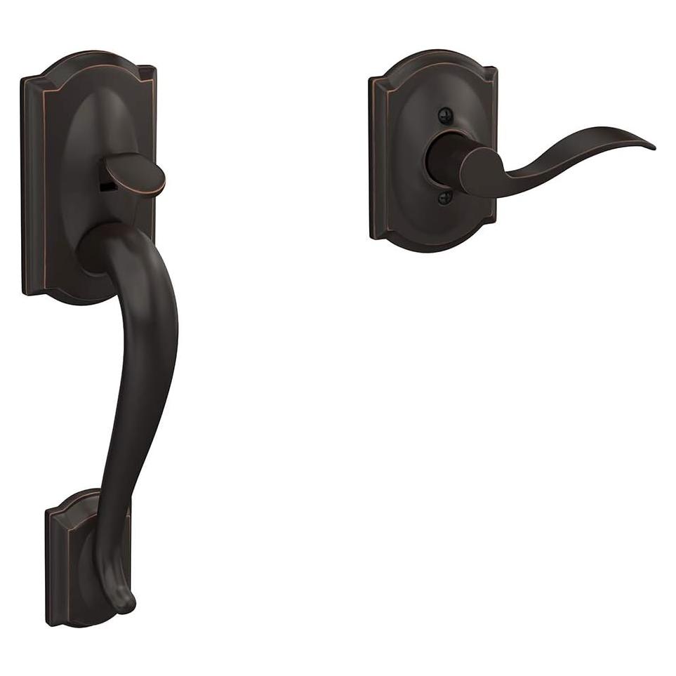 Juego de Manijas Inferiores Schlage FE285 Camelot Bronce Envejecido