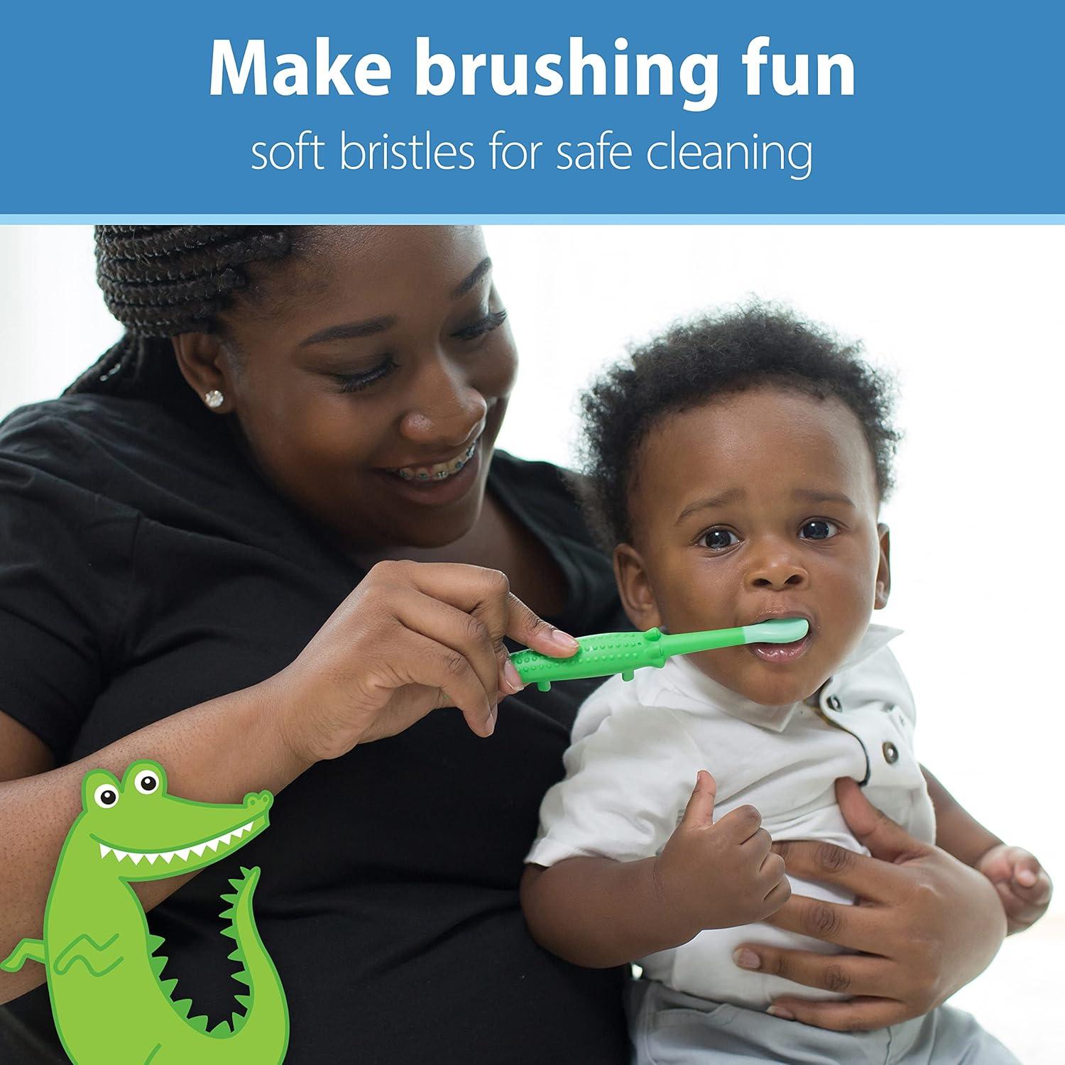Cepillo de dientes Dr. Brown Cocodrilo para niños 1-4 años