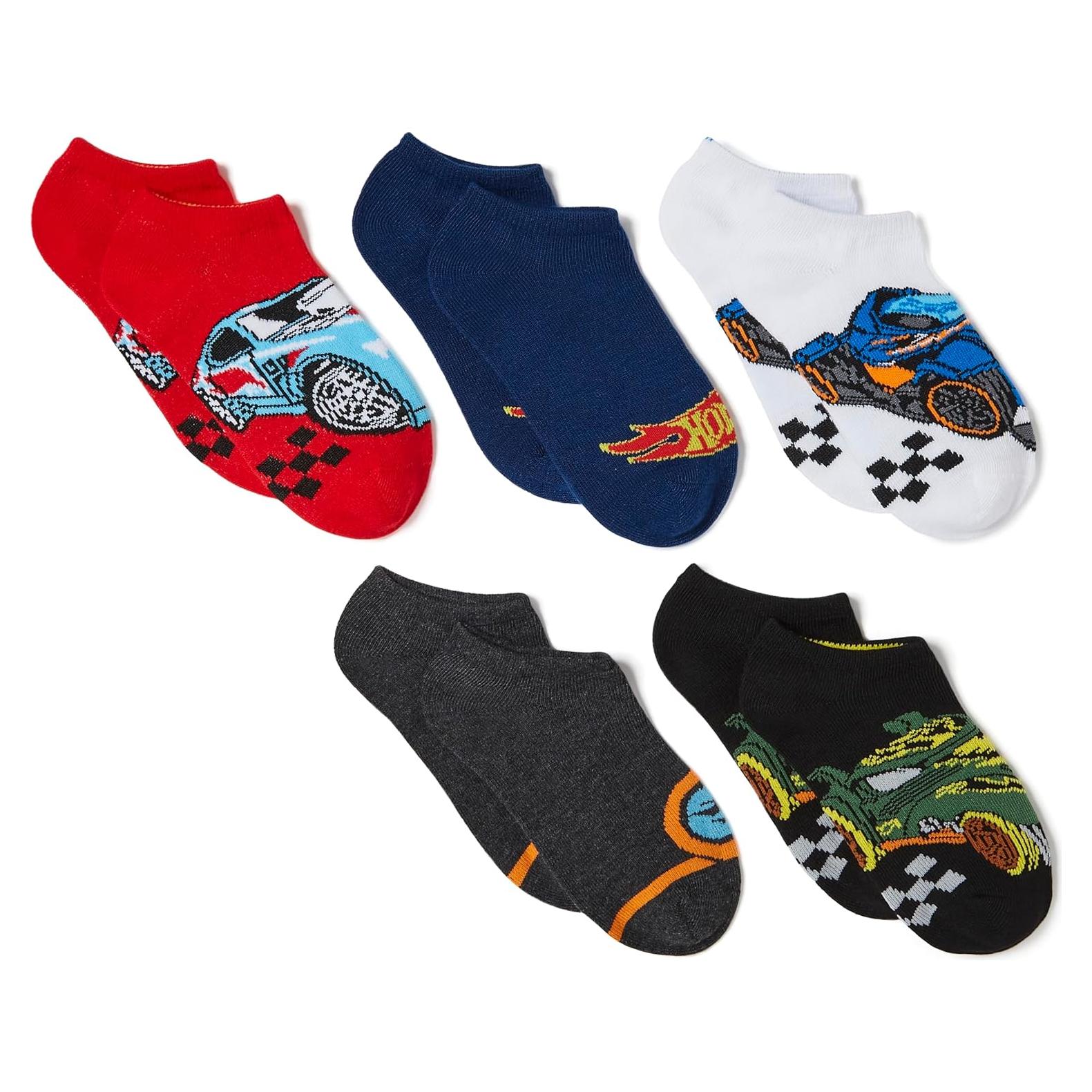 Paquete de 5 calcetines tobilleros Hot Wheels para niños