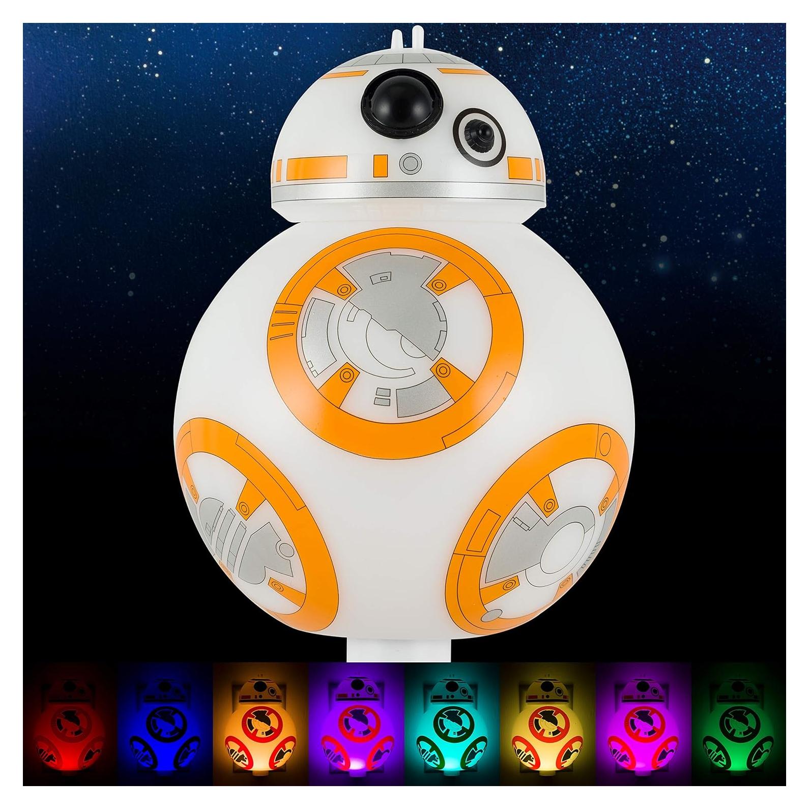Luz Nocturna LED BB-8 Star Wars, Cambio de Color, 7.62 cm