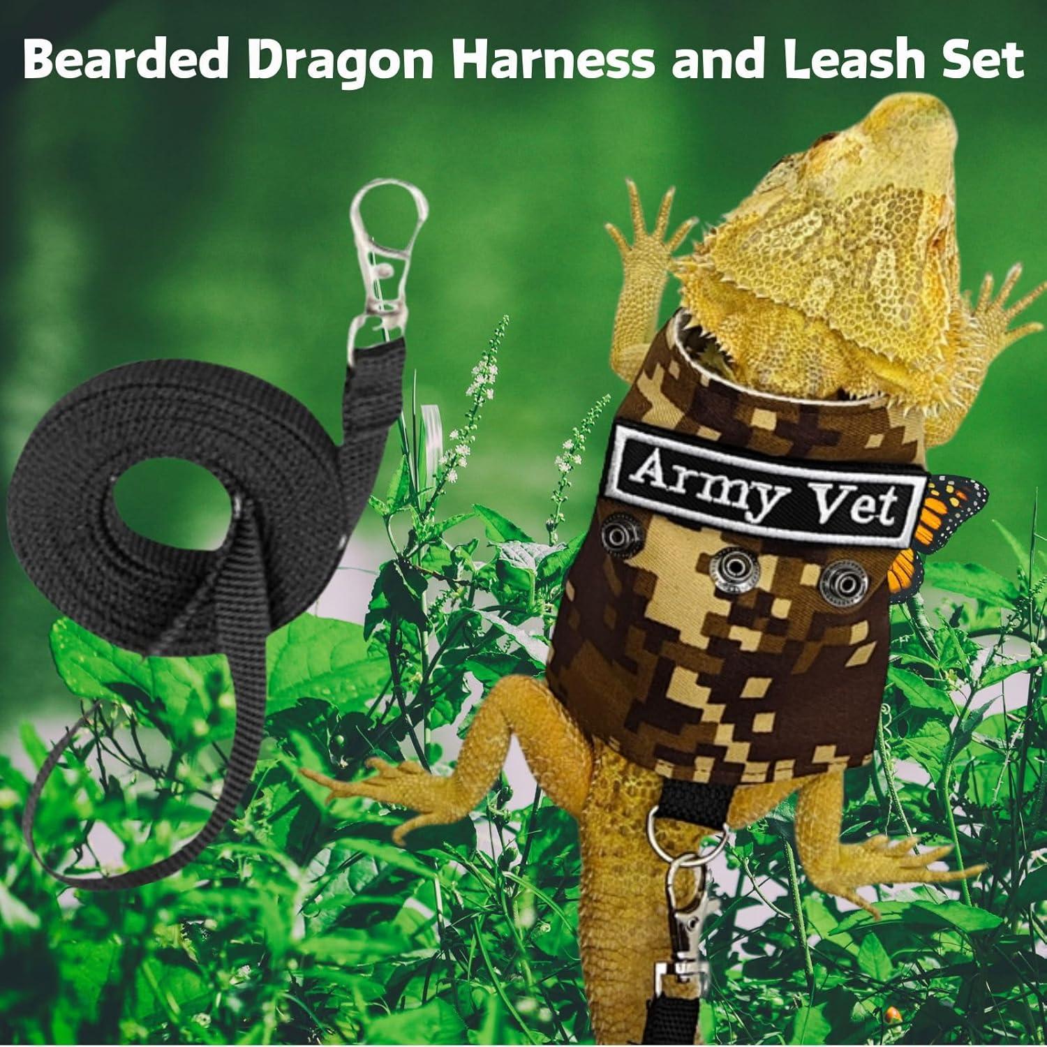 Conjunto Arnés y Correa Camuflaje KUNBIUH para Dragón Barbudo