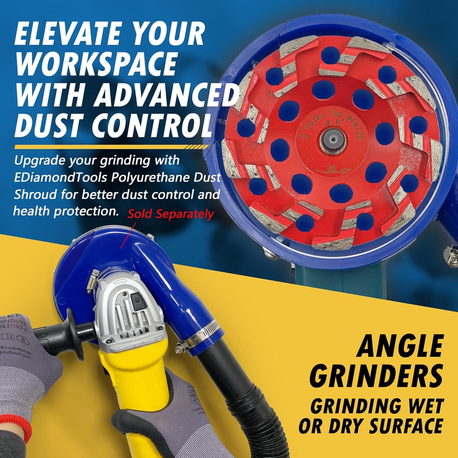 Rueda de Molienda Diamante 4.5" EDiamondTools #18/20 Grano