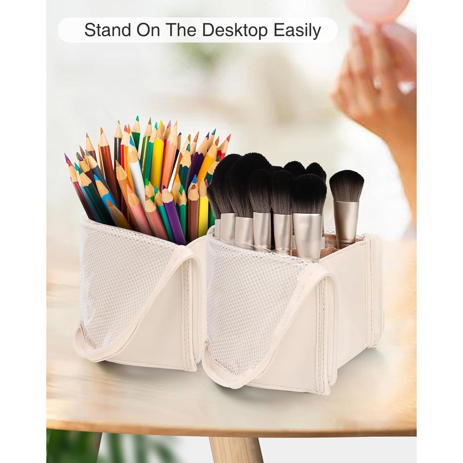 Bolsa Organizadora de Pinceles de Maquillaje MONSTINA Extra Grande Beige