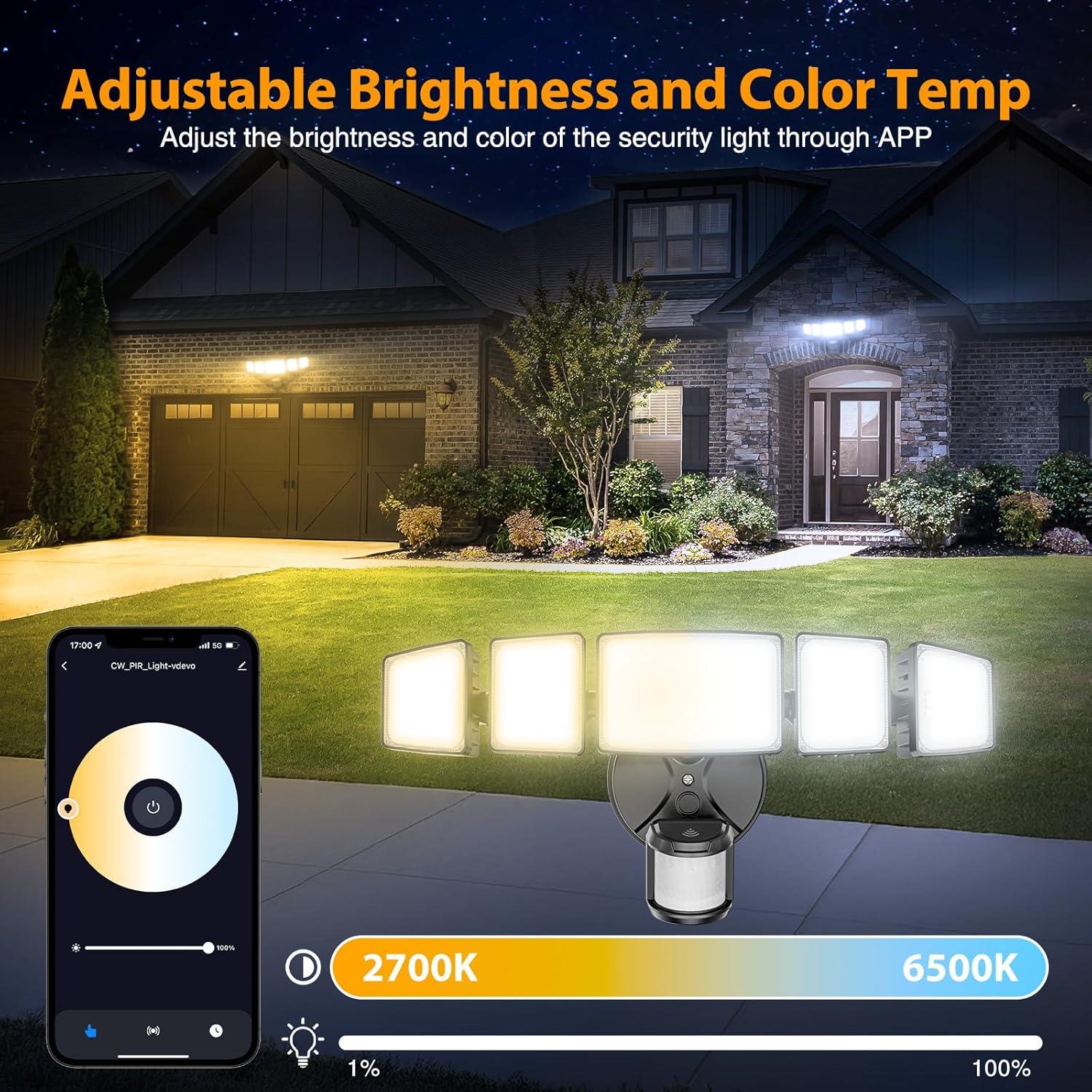 Luz LED de Seguridad Inteligente Onforu 120W con Sensor WiFi