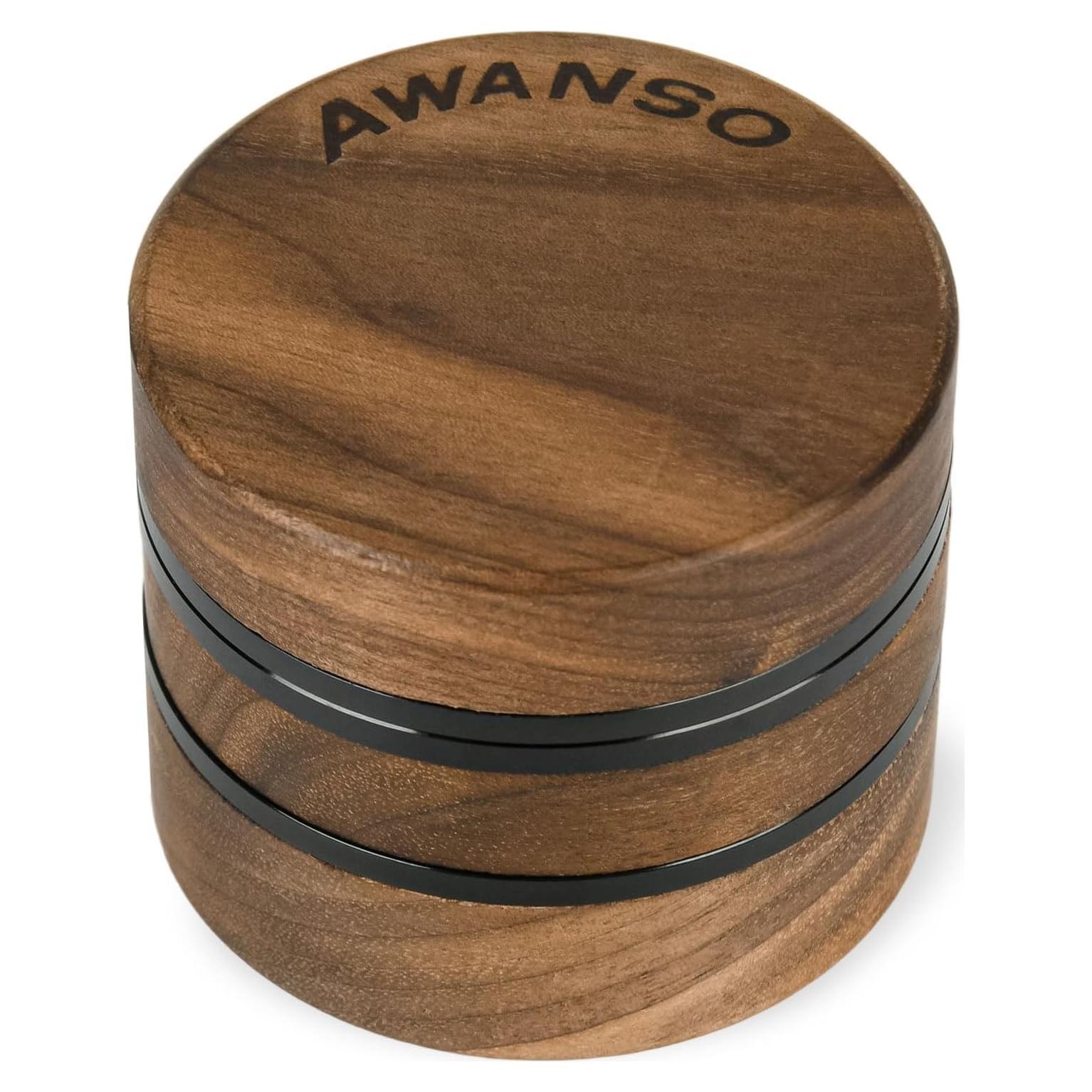 Molino de Especias Manual Awanso 3 Piezas Madera Nogal 6.35 cm