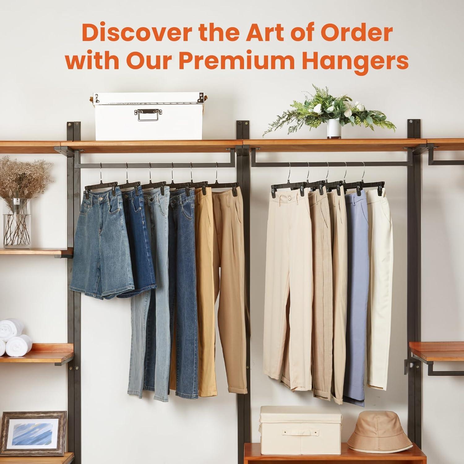 Perchas para Pantalones con Clips Antideslizantes HOUSE DAY - Paquete de 10