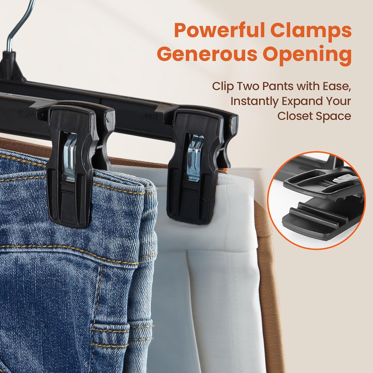 Perchas para Pantalones con Clips Antideslizantes HOUSE DAY - Paquete de 10