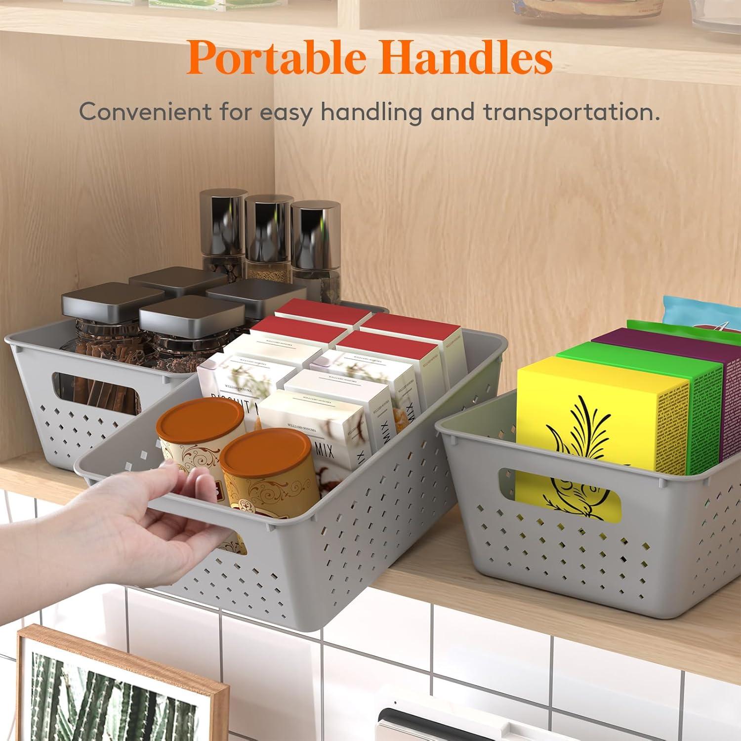 Cesta de Almacenamiento Plástico Lifewit 12 Piezas Gris