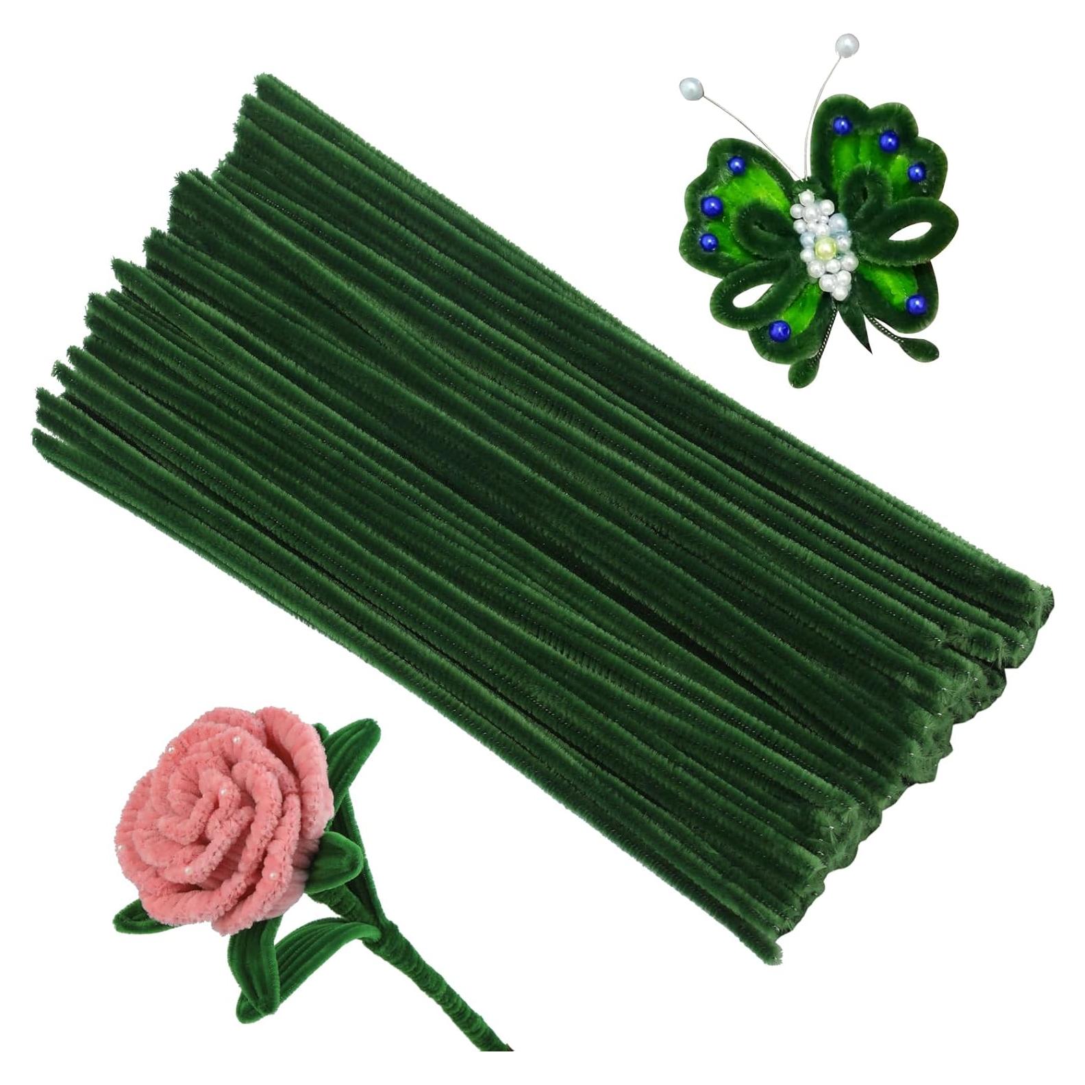 Limpiapipas Creativos ZXIIXZ 100 Pcs Chenille Verde Militar