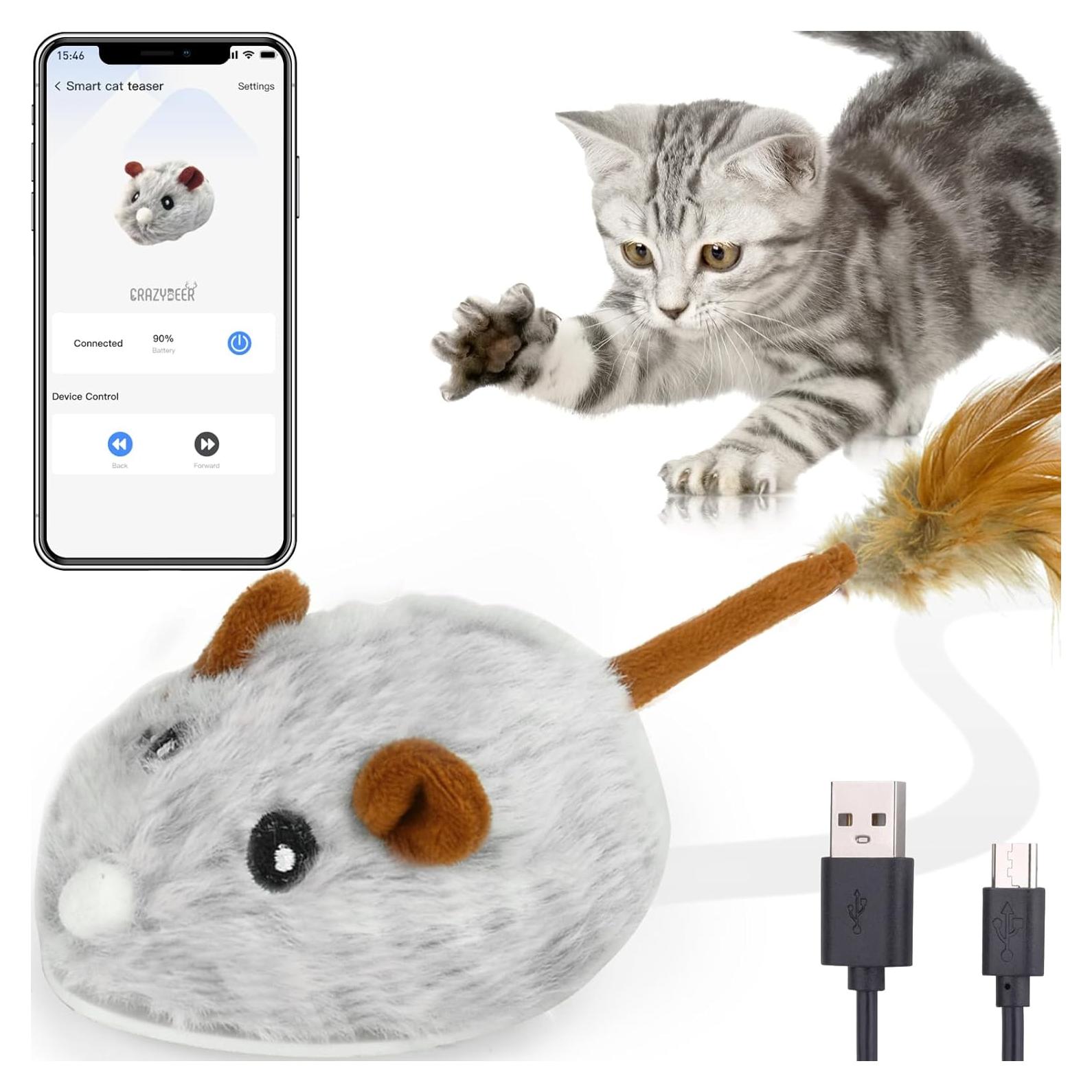 Juguete Interactivo para Gatos Crazydeer - Ratón Automático