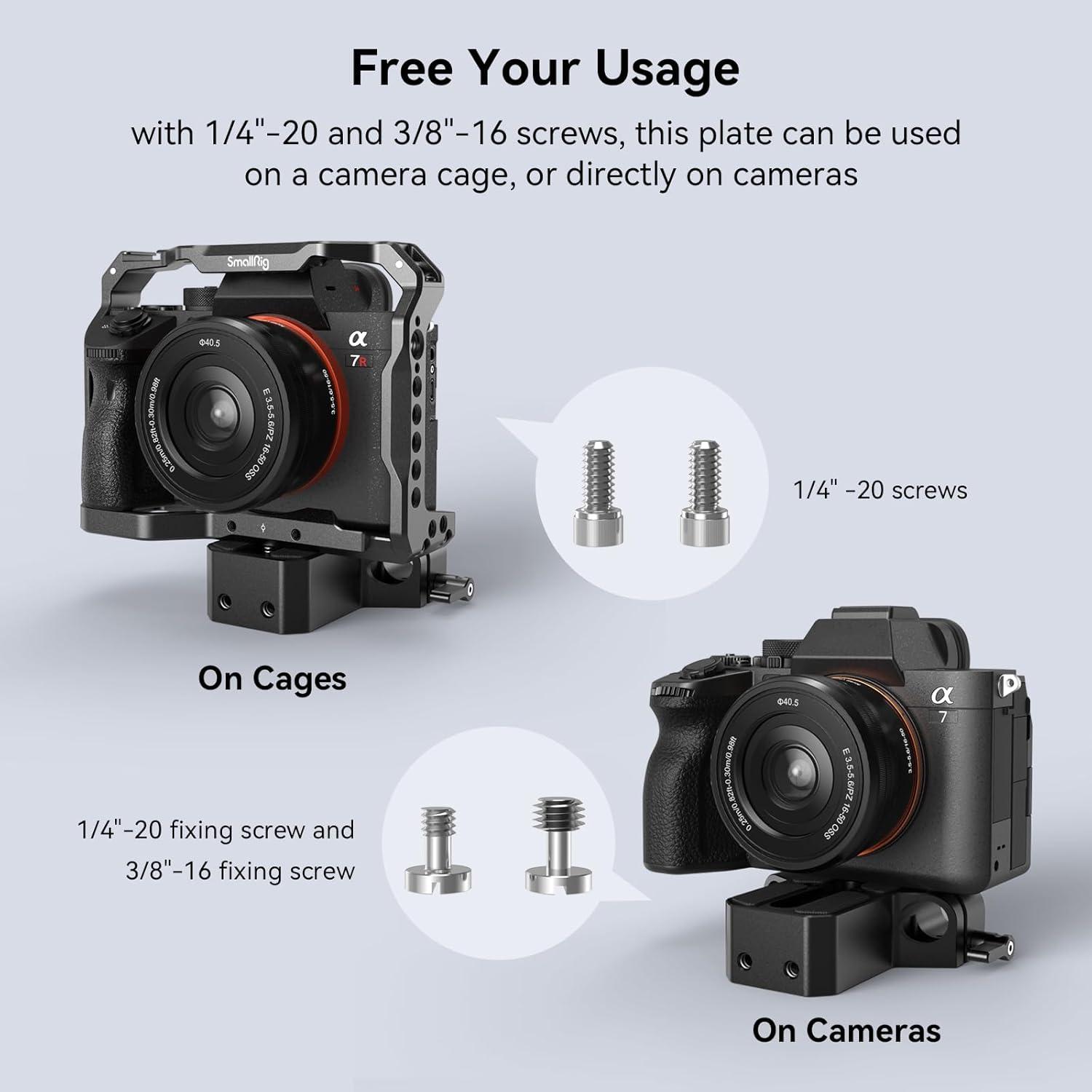 Placa Base SmallRig 1674 para Cámaras y Jaulas 15mm