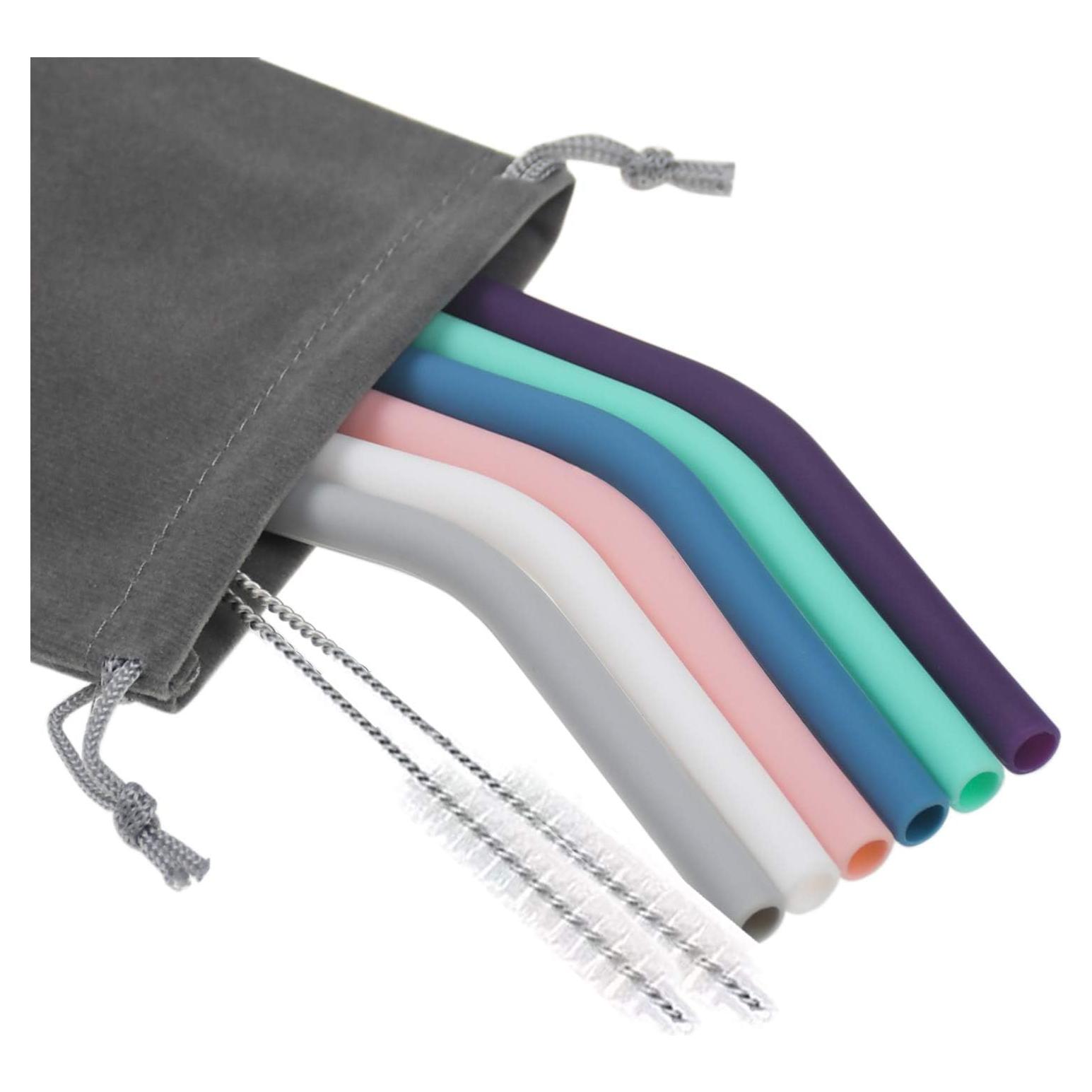 Juego de 6 Pajitas de Silicona Senneny Reutilizables 6mm