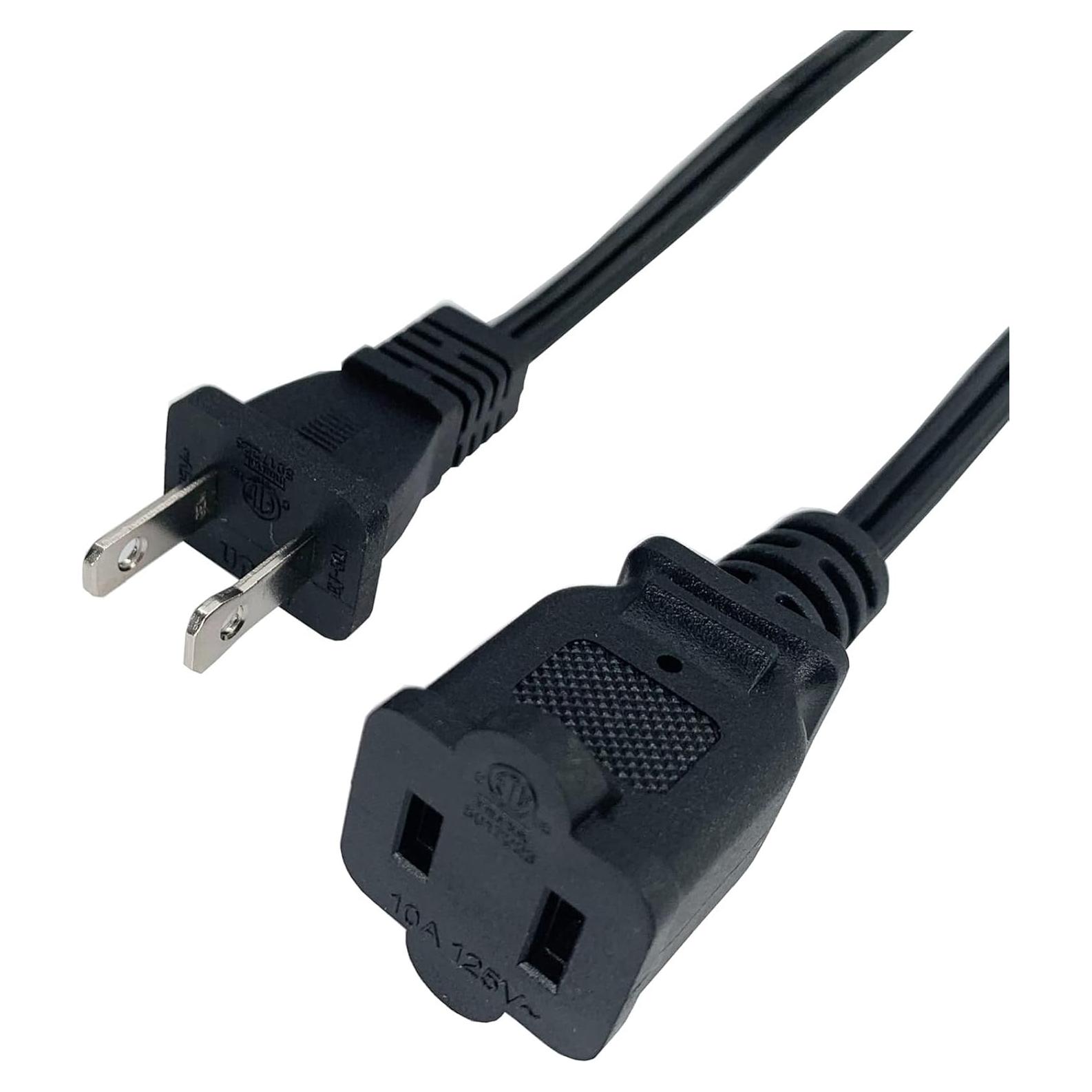 Cable de Extensión Corto 0.91m Musunpara 18 AWG 10A 125V Negro