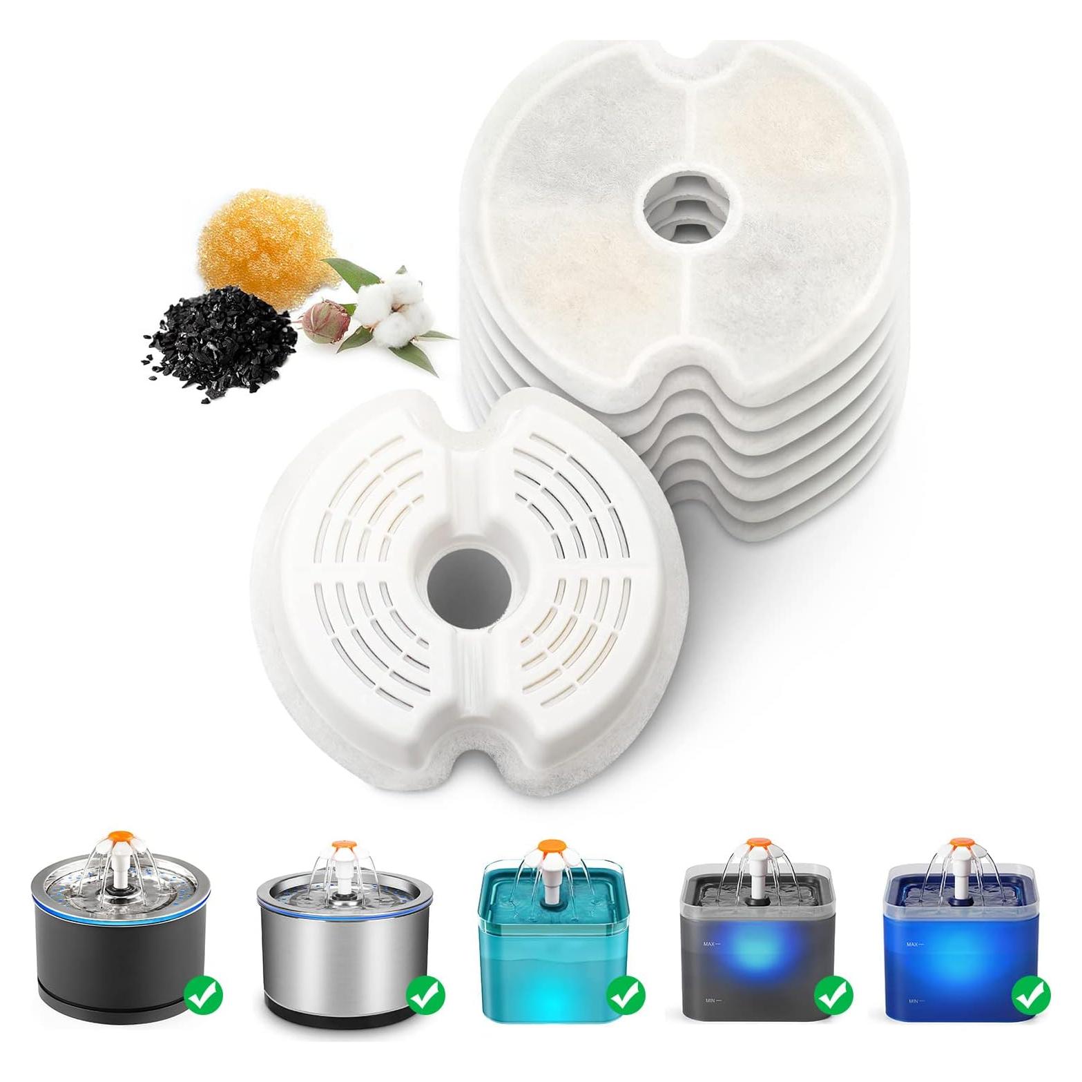 Filtros de Agua para Gatos NautyPaws, 8 Paquetes de Carbón Activado