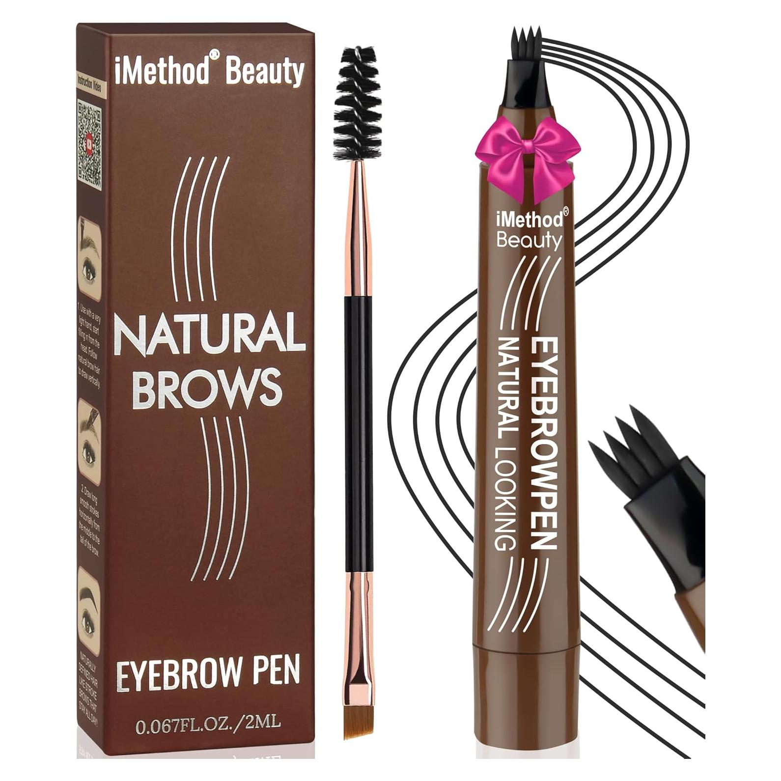 Lápiz de Cejas iMethod Negro - Microblading 2 ML con Punta de 4 Horquillas