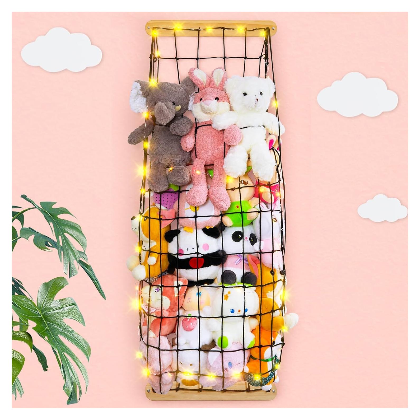 Organizador de Juguetes de Peluche Unicornio - Hamaca LED