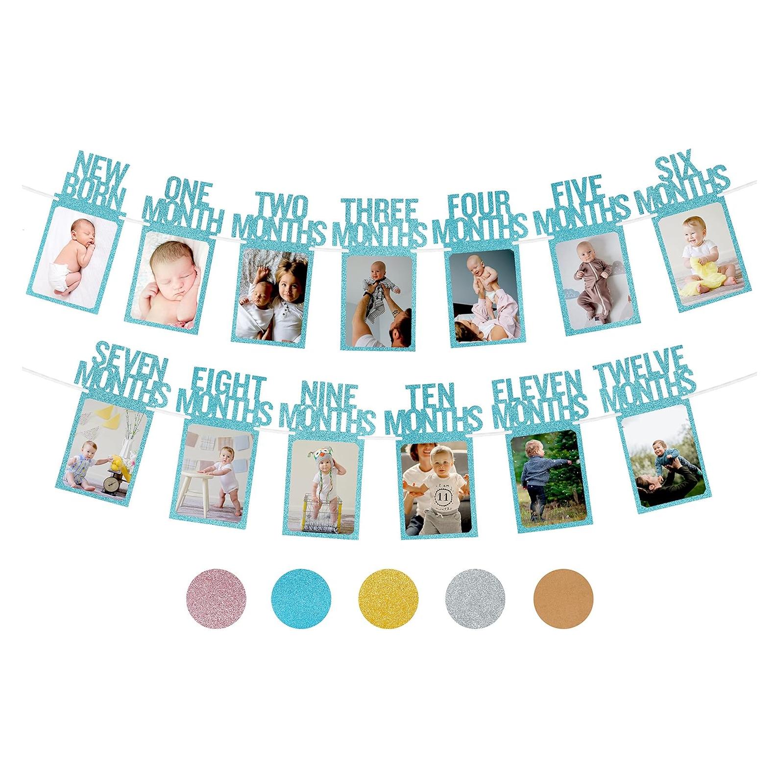 Banderín de Fotos de Cumpleaños 1 PartyHooman Azul