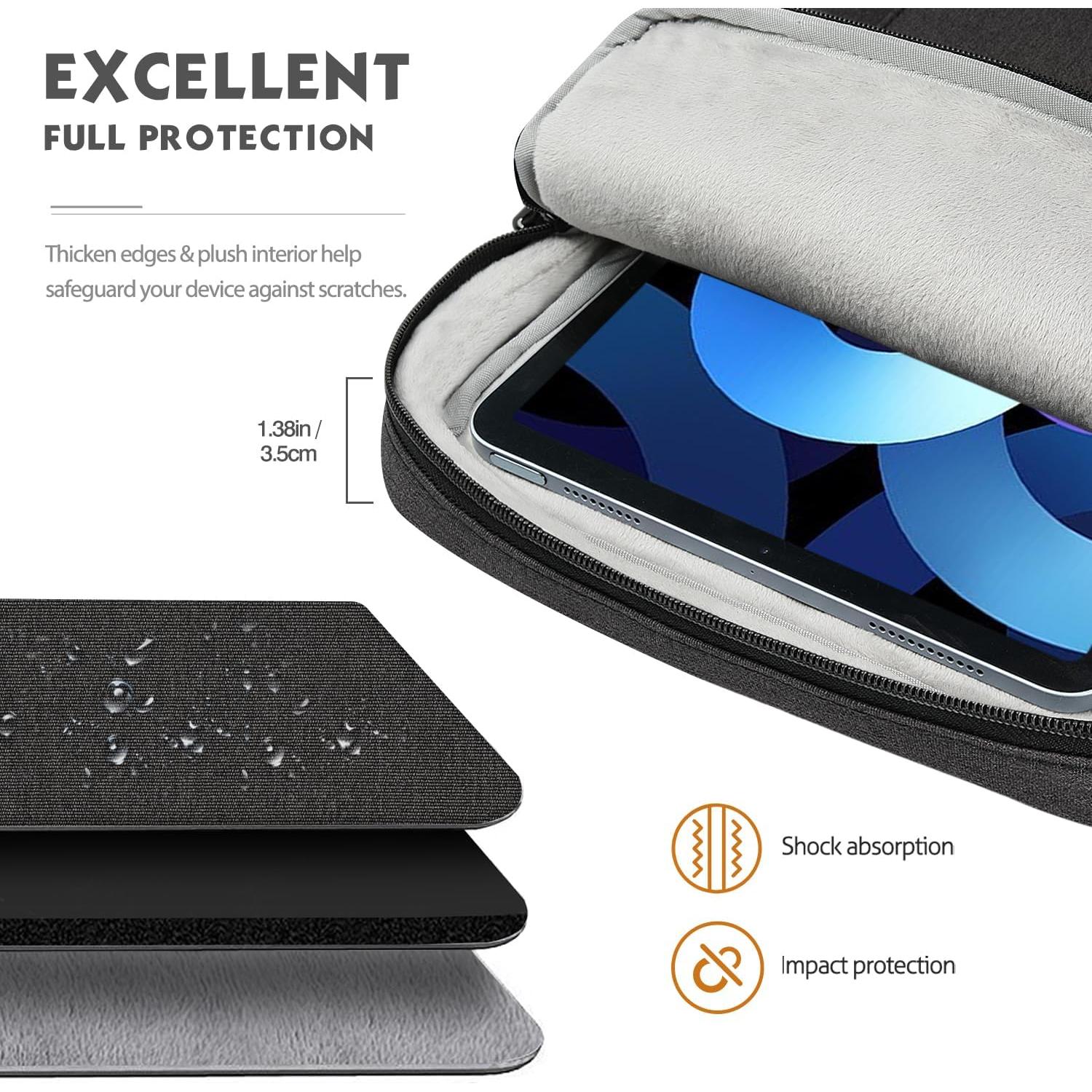 Funda para Tableta MoKo 12.9" Negra y Gris, Compatible iPad Pro