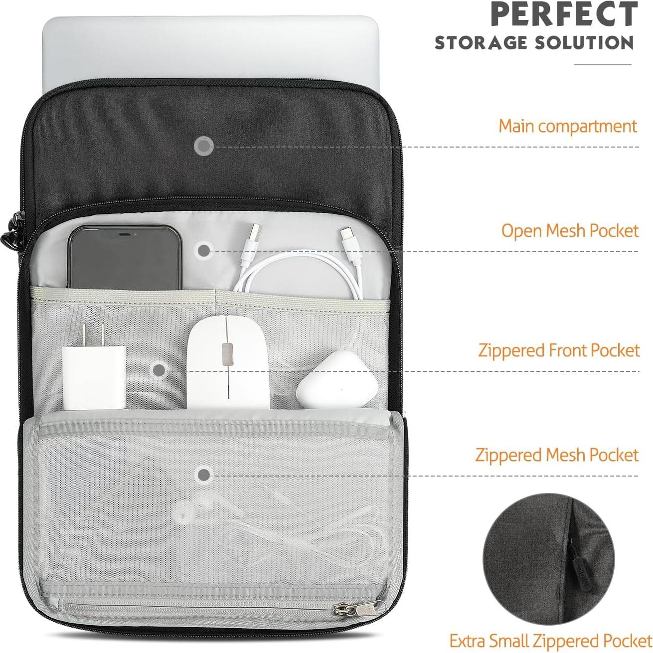 Funda para Tableta MoKo 12.9" Negra y Gris, Compatible iPad Pro