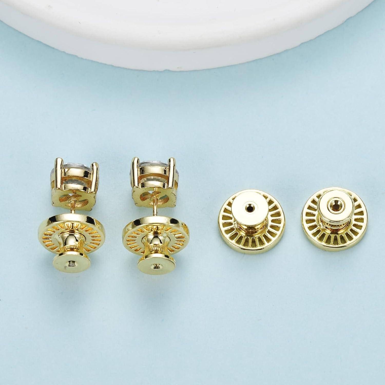 Resortes para Pendientes JIACHARMED Oro 18K 4 Piezas Hipoalergénicos