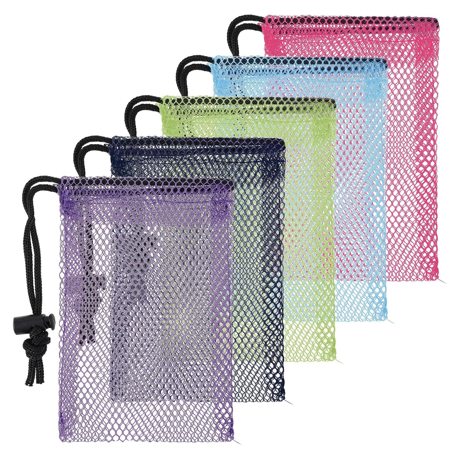 5 Bolsas de Malla Coloridas Trinkrittey 15x10 cm con Cierre