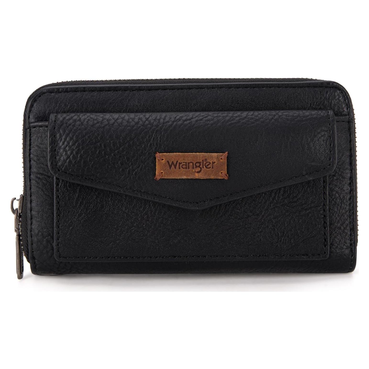 Billetera Bifold Montana West Wrangler Mujer RFID Negra