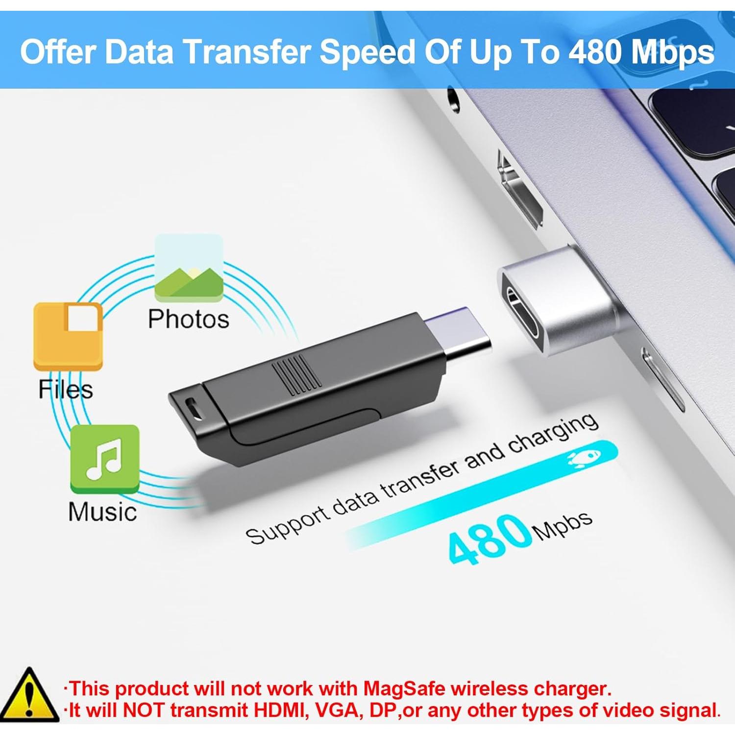 Adaptador USB a USB C Ainisoul 8 Piezas 480 Mbps Carga 5V/3A