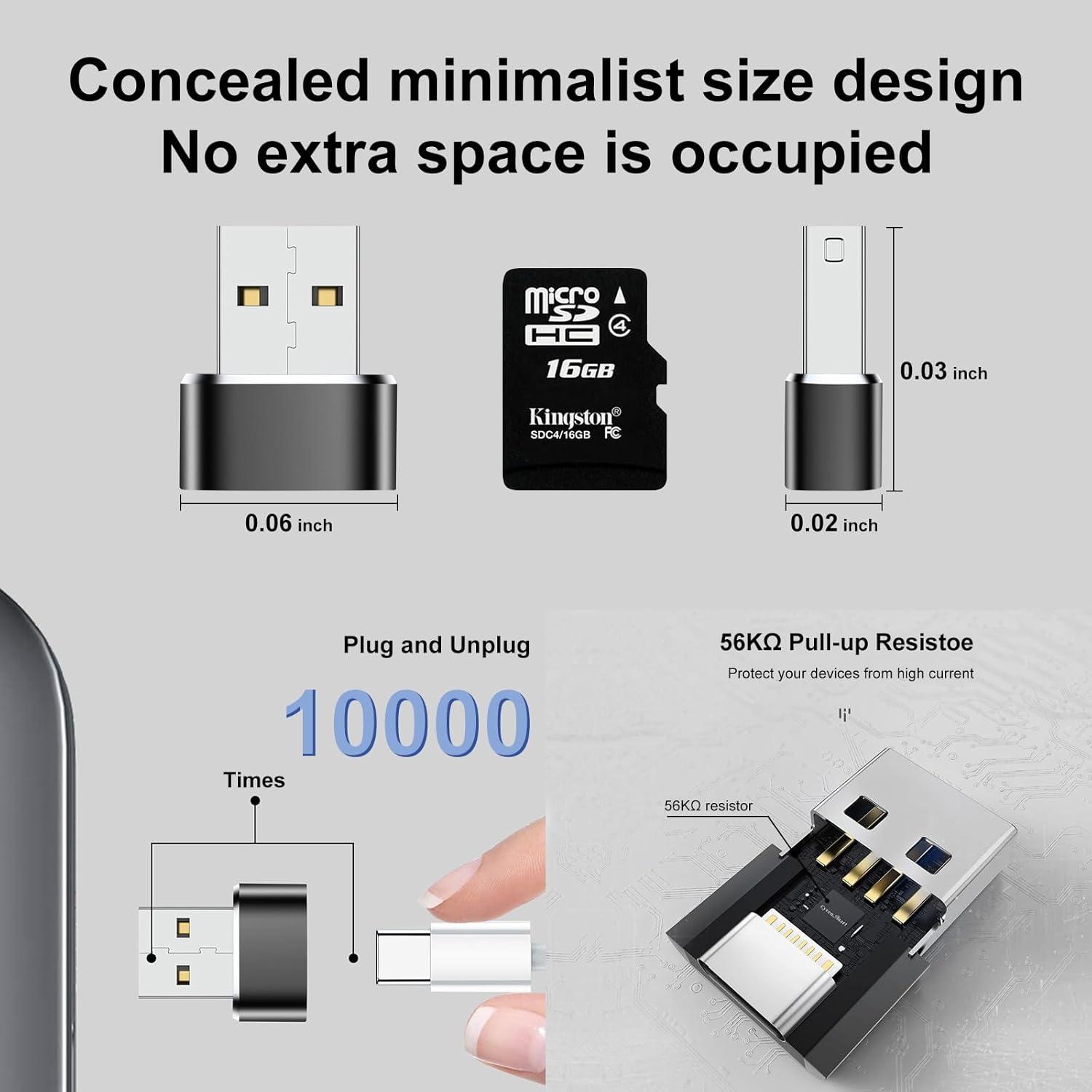 Adaptador USB a USB C Ainisoul 8 Piezas 480 Mbps Carga 5V/3A