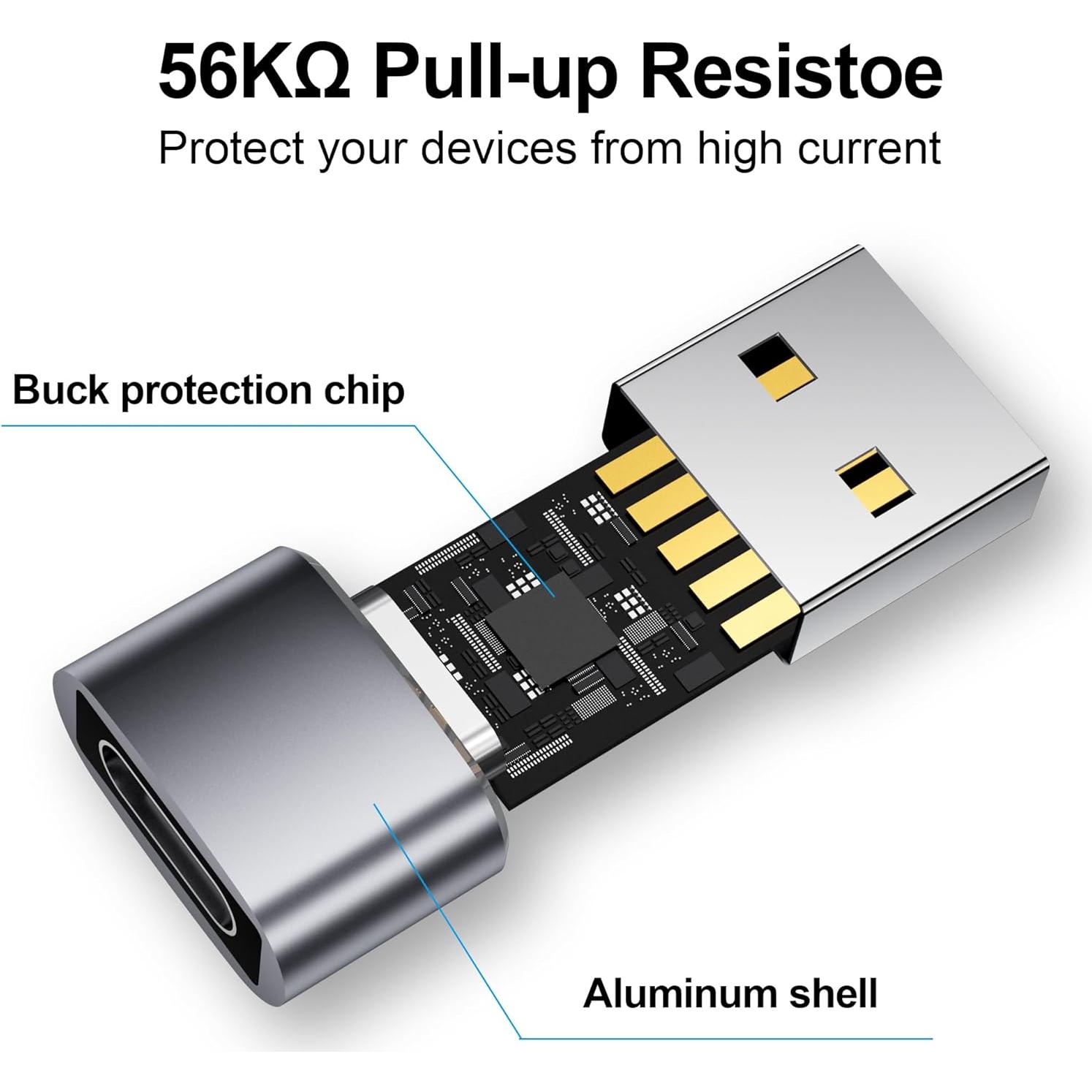 Adaptador USB a USB C Ainisoul 8 Piezas 480 Mbps Carga 5V/3A