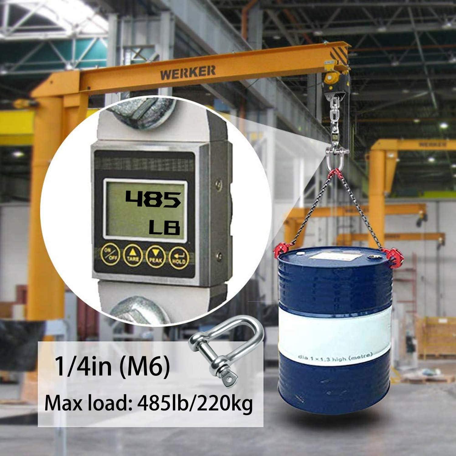 Grillete en D de acero inoxidable 304 6mm 4 piezas alta resistencia