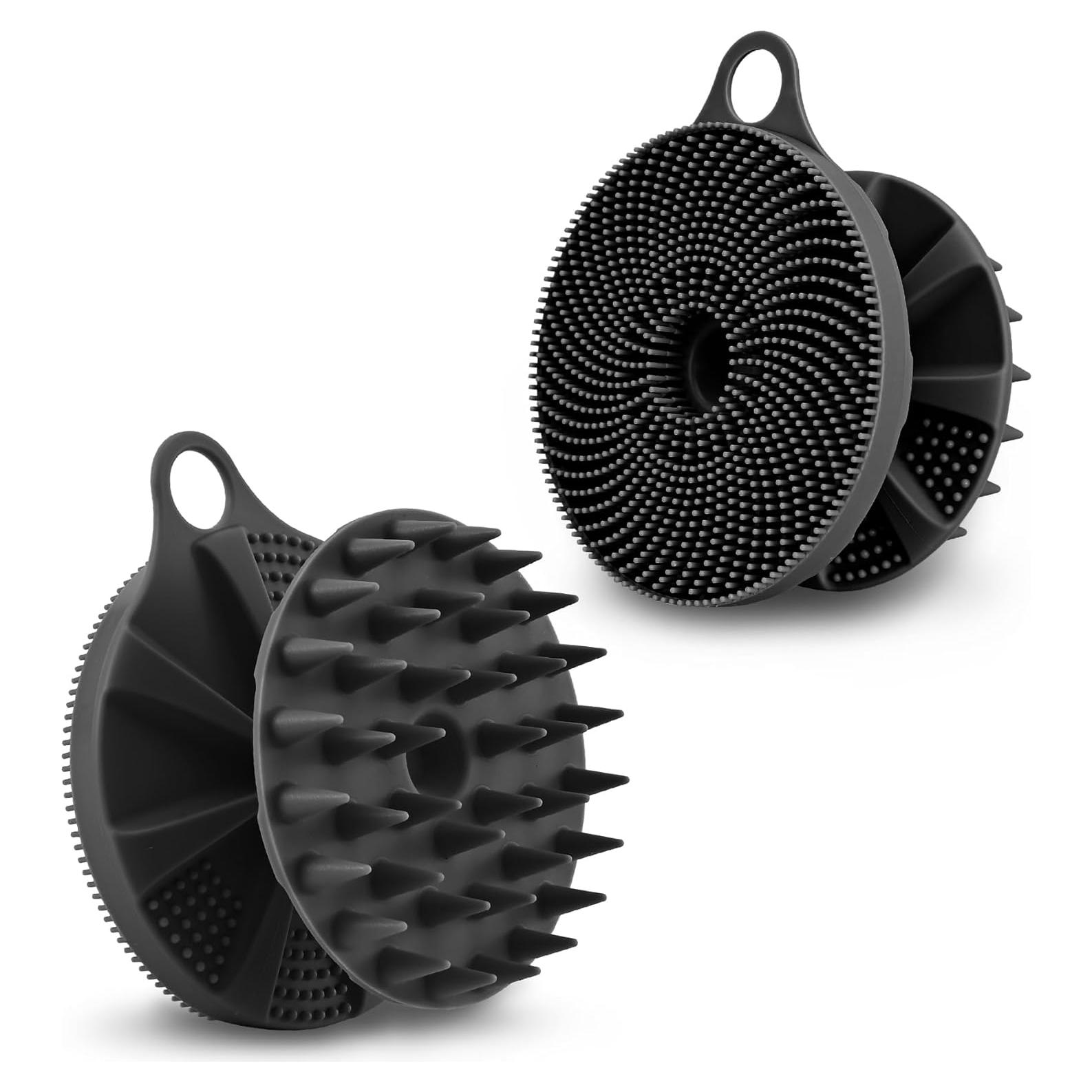 Cepillo de Ducha Silicona 2 en 1 INNERNEED Negro - Masajeador Cuero Cabelludo