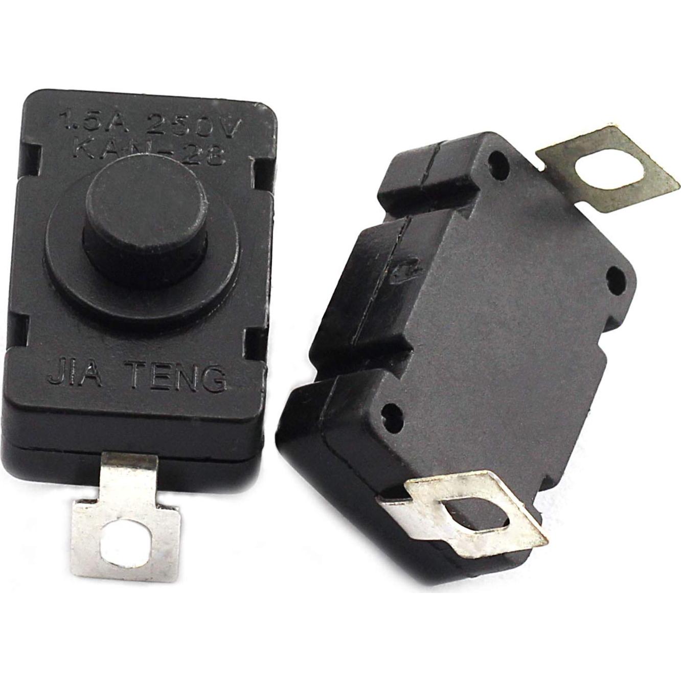 10 Interruptores de Botón Auto-Bloqueo KAN-28 para Linterna