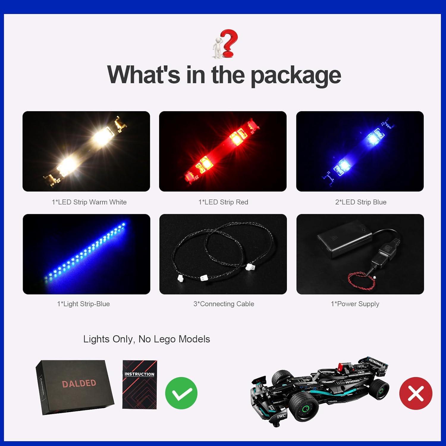 Kit de Iluminación LED DALDED para Lego 42165 Mercedes-AMG F1