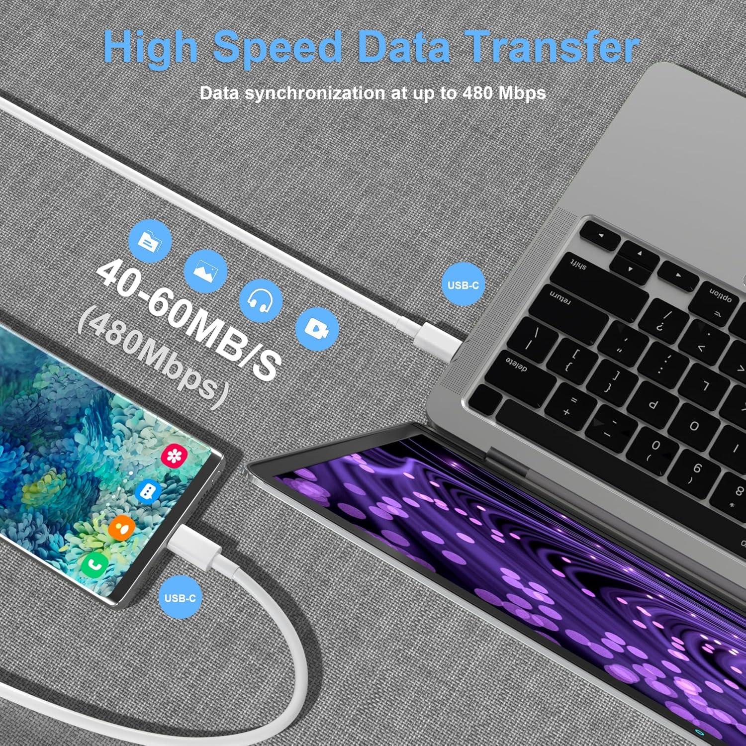 Paquete de 2 Cables USB-C a USB-C 1.83m 60W BSTOEM