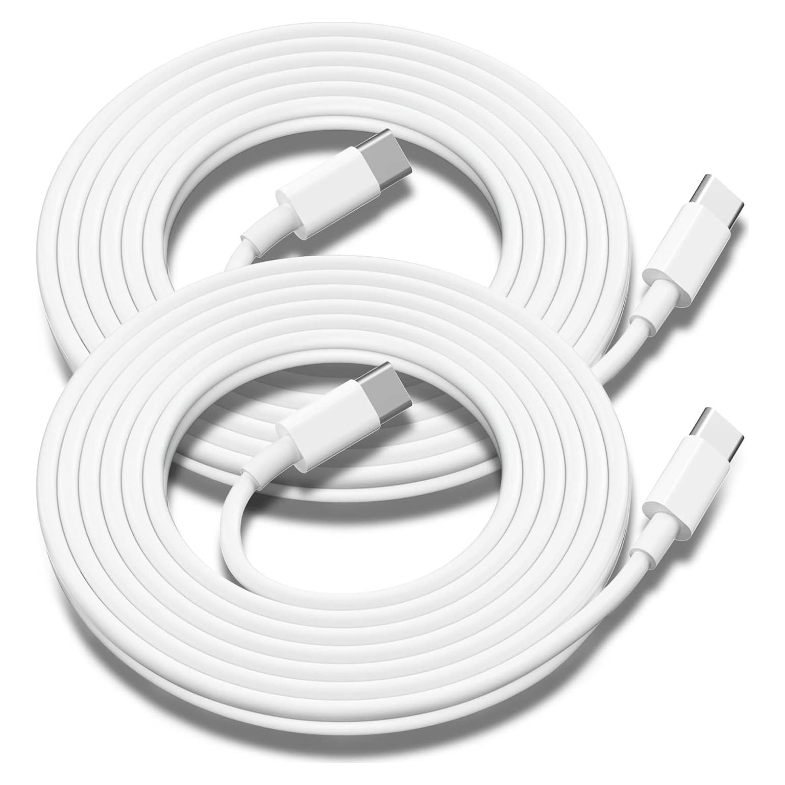 Paquete de 2 Cables USB-C 10 pies 100W BSTOEM Carga Rápida