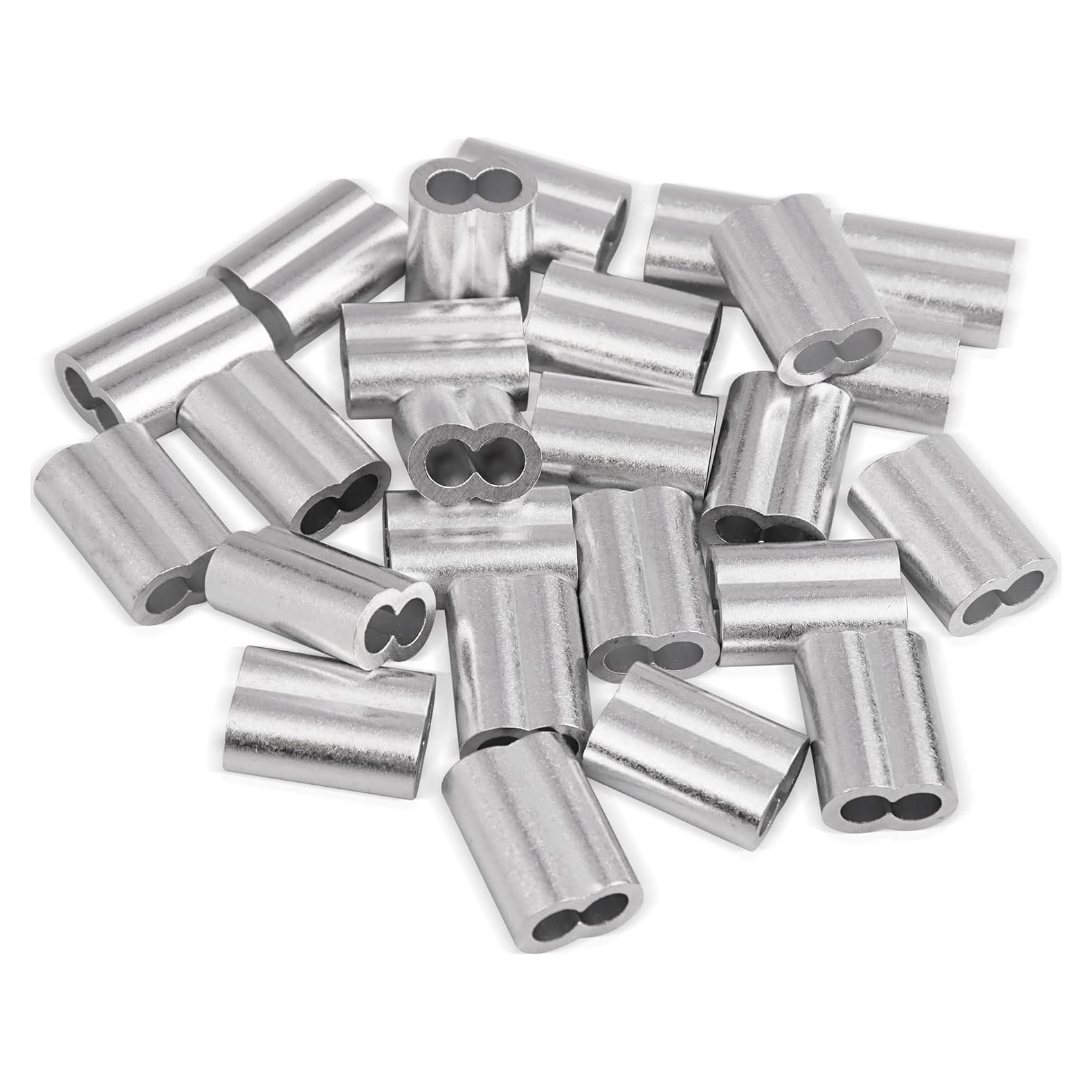 Mangas de Bucle de Aluminio Labeumela 25PCS 6mm para Crimpado