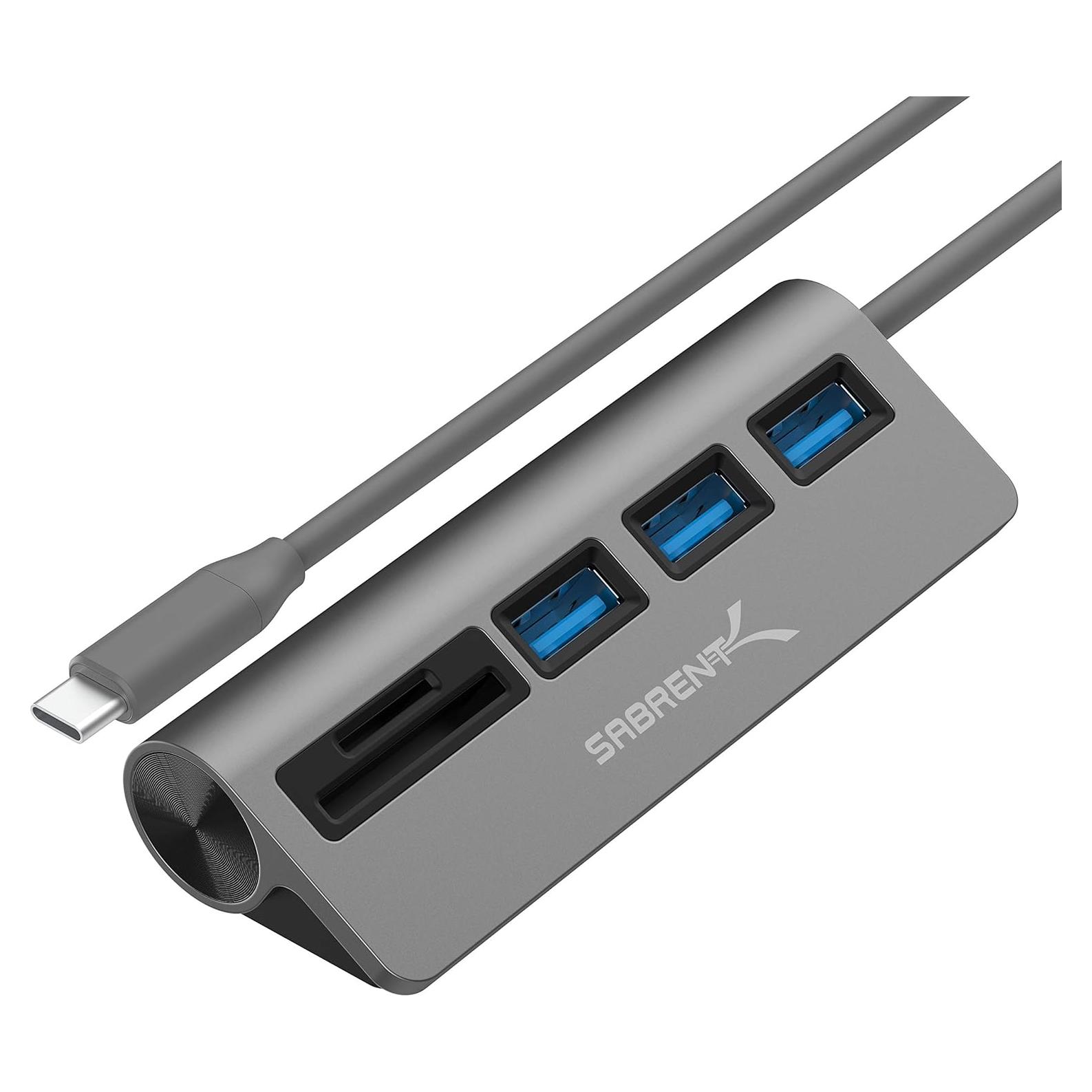 Hub USB-C 3.0 Sabrent 5-en-1 con Lector de Tarjetas SD