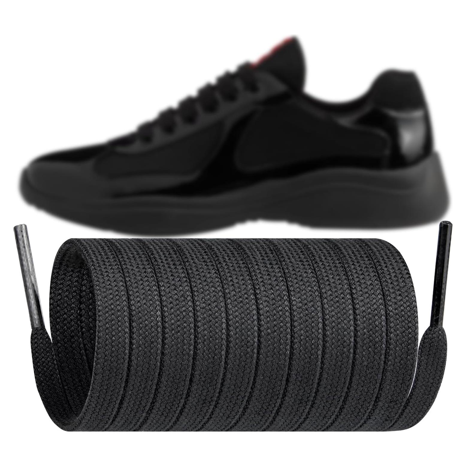Cordoneras Planas de 8mm para Zapatillas Prada - 139.7cm Negro