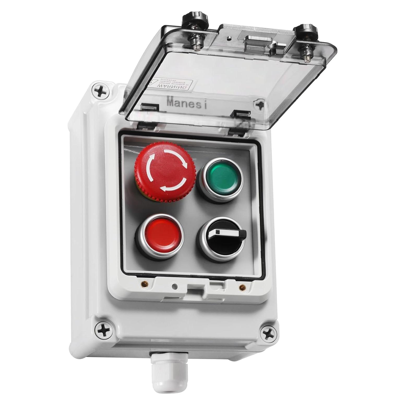 Caja de Interruptor IP67 Manesi 175x125x75mm Rojo/Verde