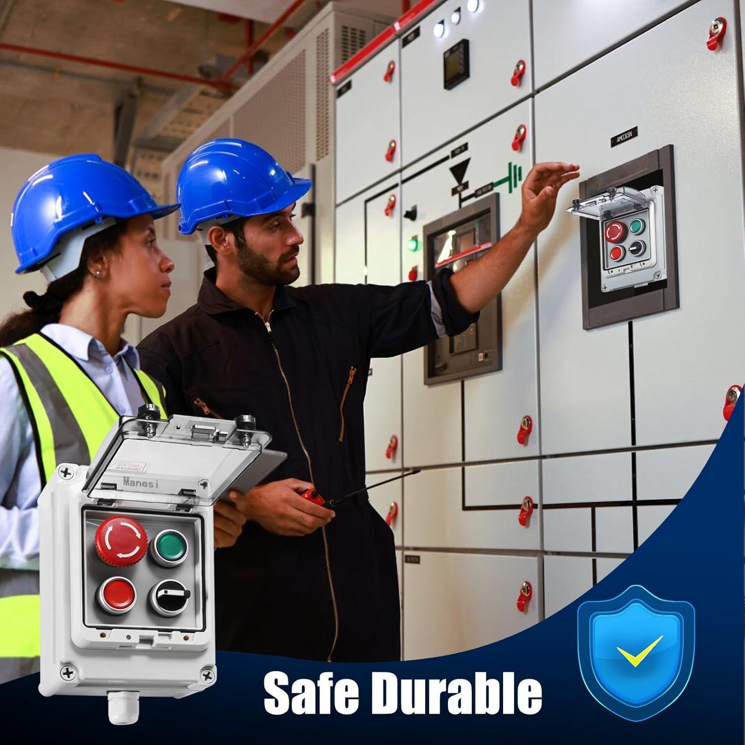 Caja de Interruptor IP67 Manesi 175x125x75mm Rojo/Verde