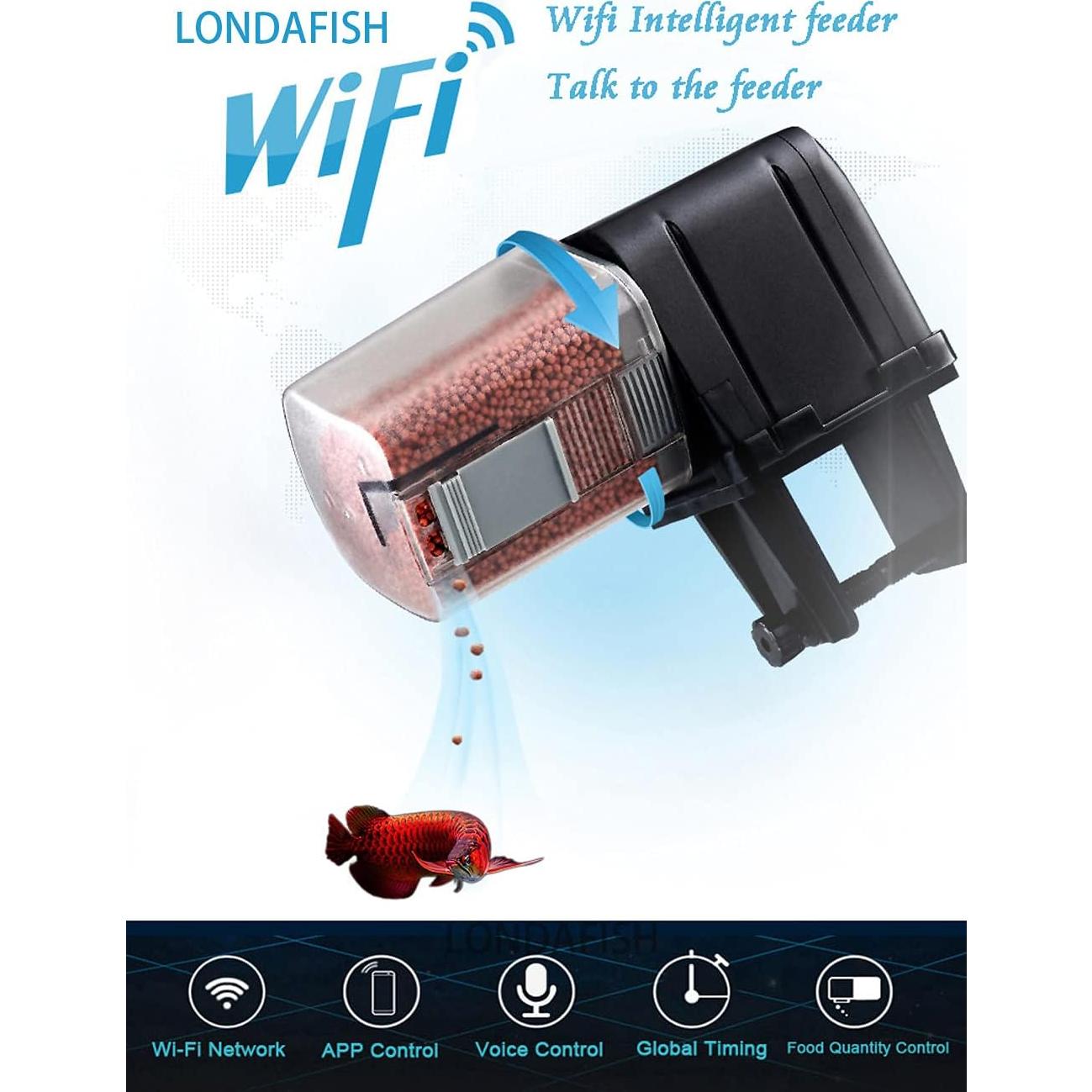 Alimentador Automático de Peces LONDAFISH WiFi Control Voz