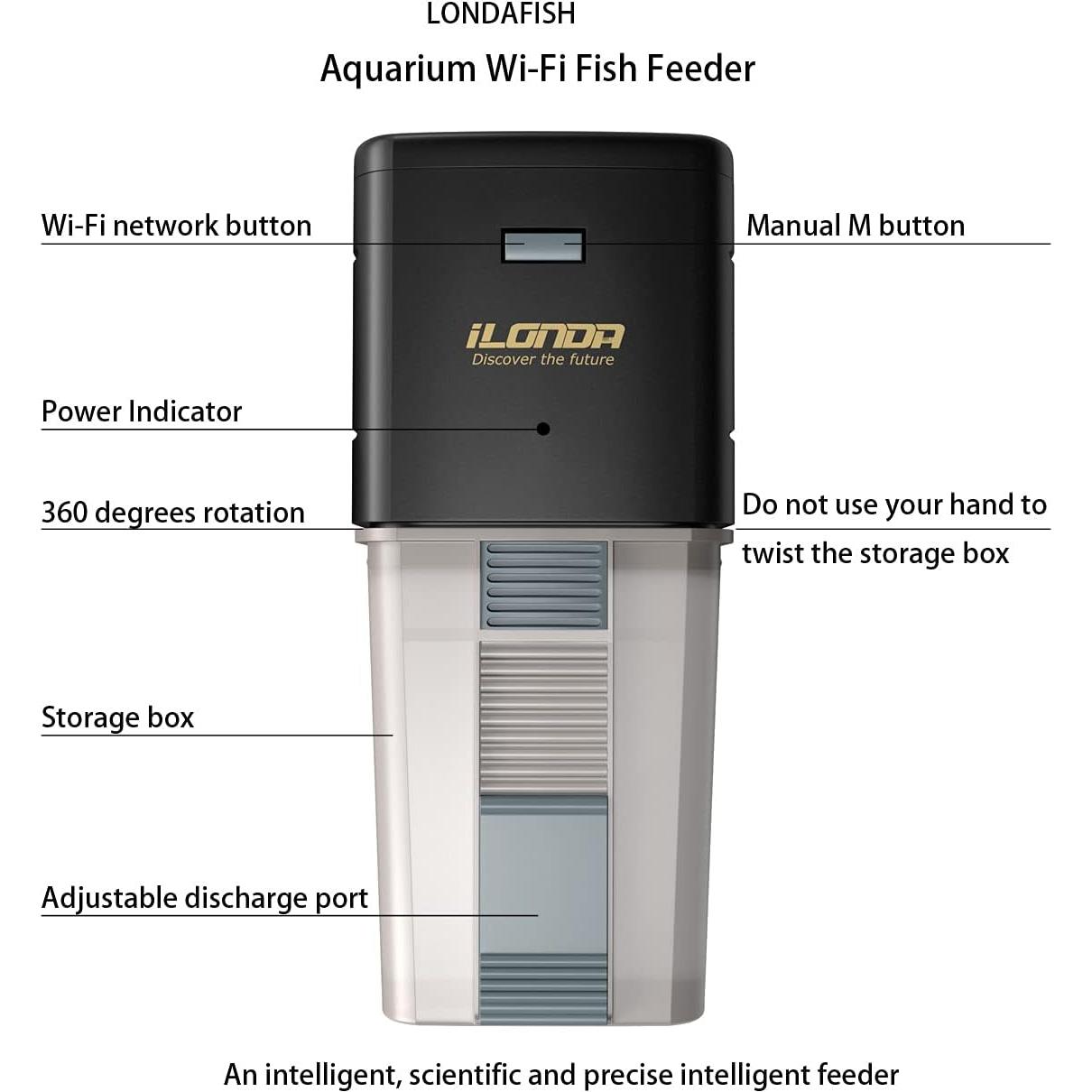 Alimentador Automático de Peces LONDAFISH WiFi Control Voz