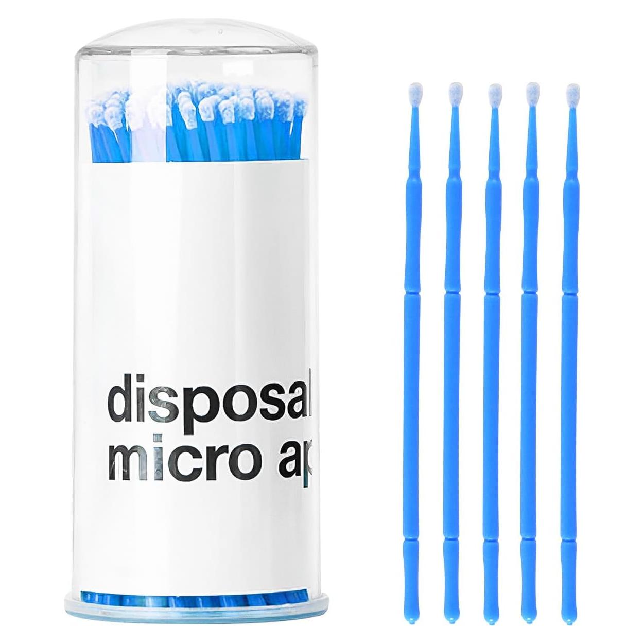 100 Pinceles de Retocado Hbxdeco 1.5mm Azul para Pintura