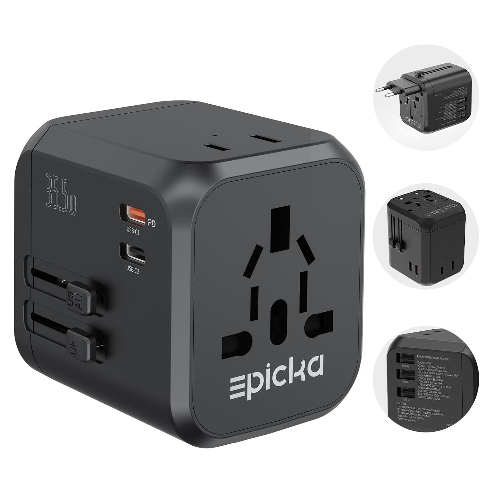 Adaptador de Viaje Universal EPICKA TA-205 35W 6 Puertos