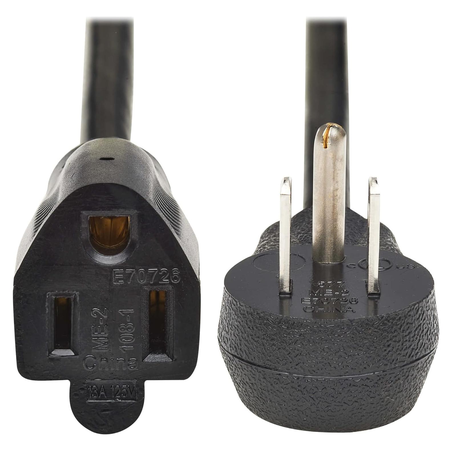 Cable de Extensión de Poder Tripp Lite 4.6m Enchufe Ángulo Recto